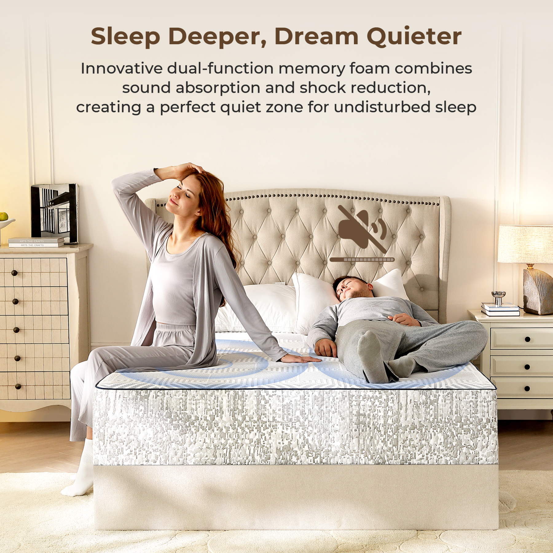 Sailvan Queen Mattress 12 Inch, Memory Foam Mattress Queen Size In A Box, Cooling Gel Memory Foam Mattress With Washable cover, Medium Firm for Pressure Relief, White