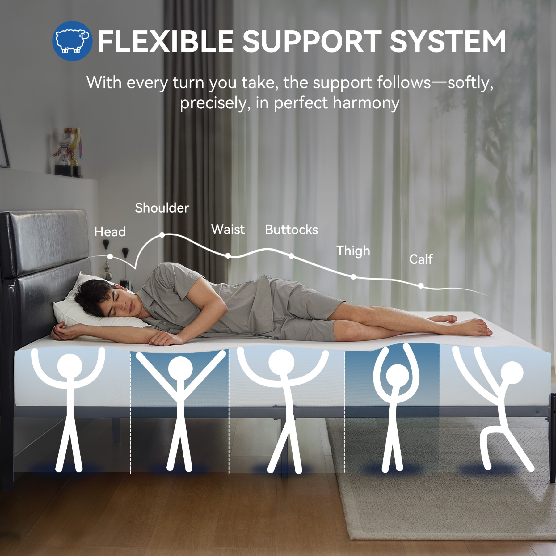 Sailvan Twin Mattress, 8Inch Memory Foam Mattress with Removable Cover, Medium Hardness Mattress for Pressure Relief, In A Box, Fiberglass Free