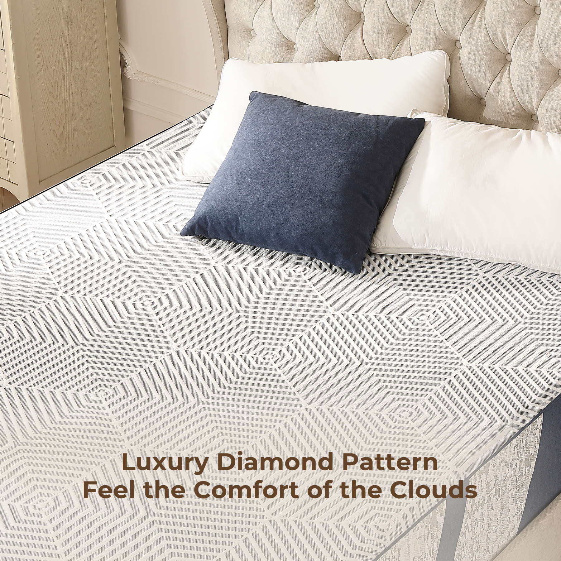 Sailvan Queen Mattress 12 Inch, Memory Foam Mattress Queen Size In A Box, Cooling Gel Memory Foam Mattress With Washable cover, Medium Firm for Pressure Relief, White