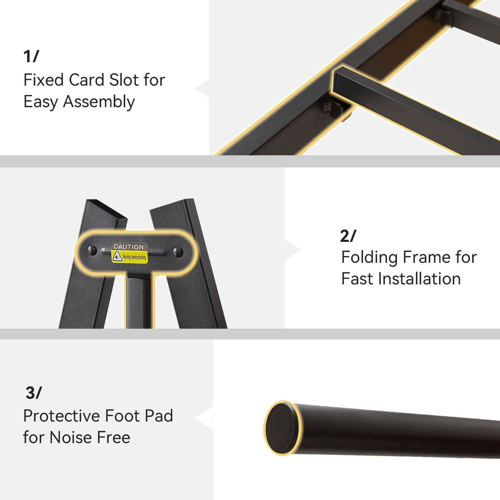 Metal Bed Frame with 12.5'' Under Bed Storage, Sturdy Metal Platform Bed with Headboard & Footboardd for Teens Adults/No Box Spring Needed/Noise Free/Easy Assembly/Black