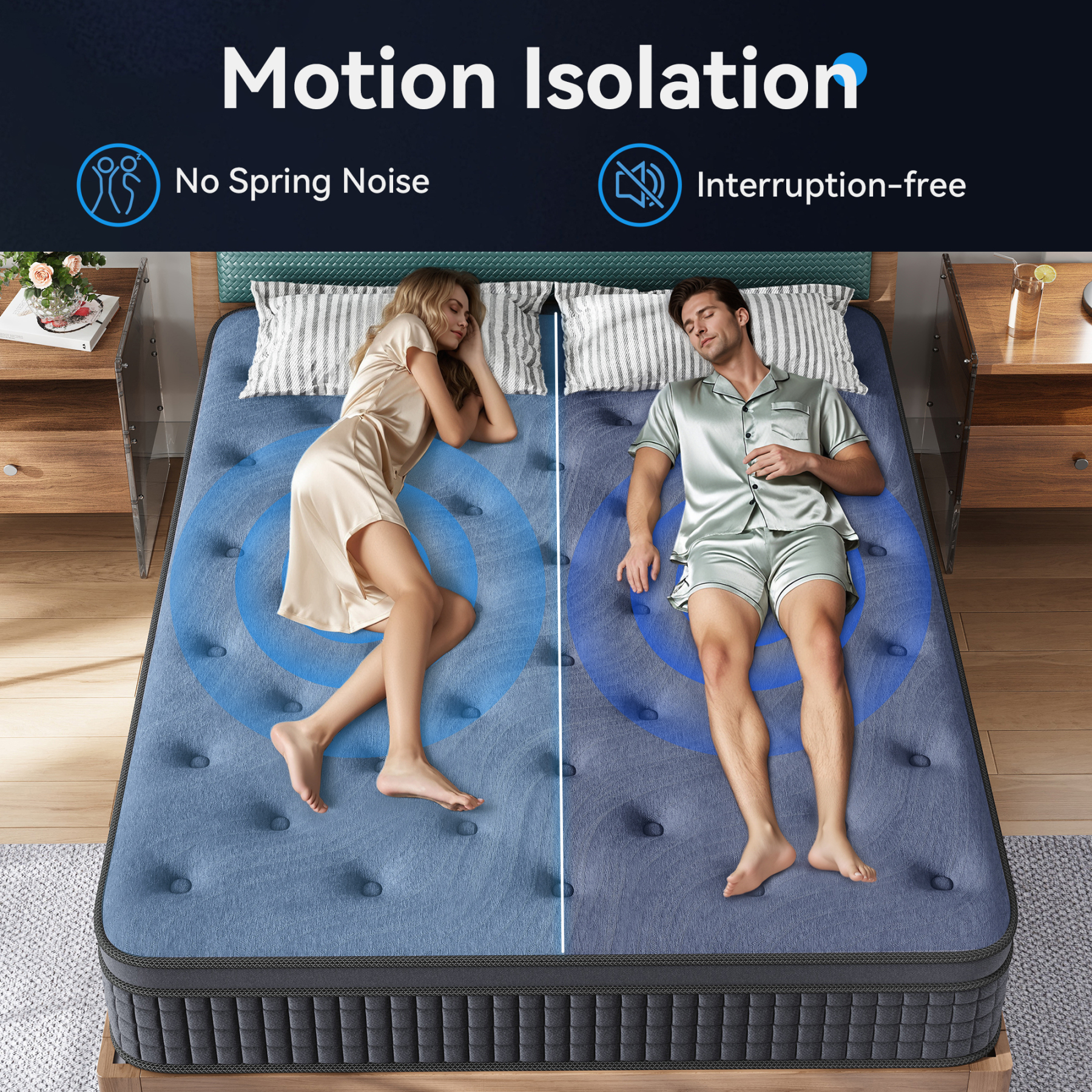 Sailvan Full Mattress, 12 Inch Hybrid Mattress in a Box, Gel Memory Foam and Pocket Spring for Motion Isolation &Pressure Relief, Medium Firm, Edge Support, CertiPUR-US Certified