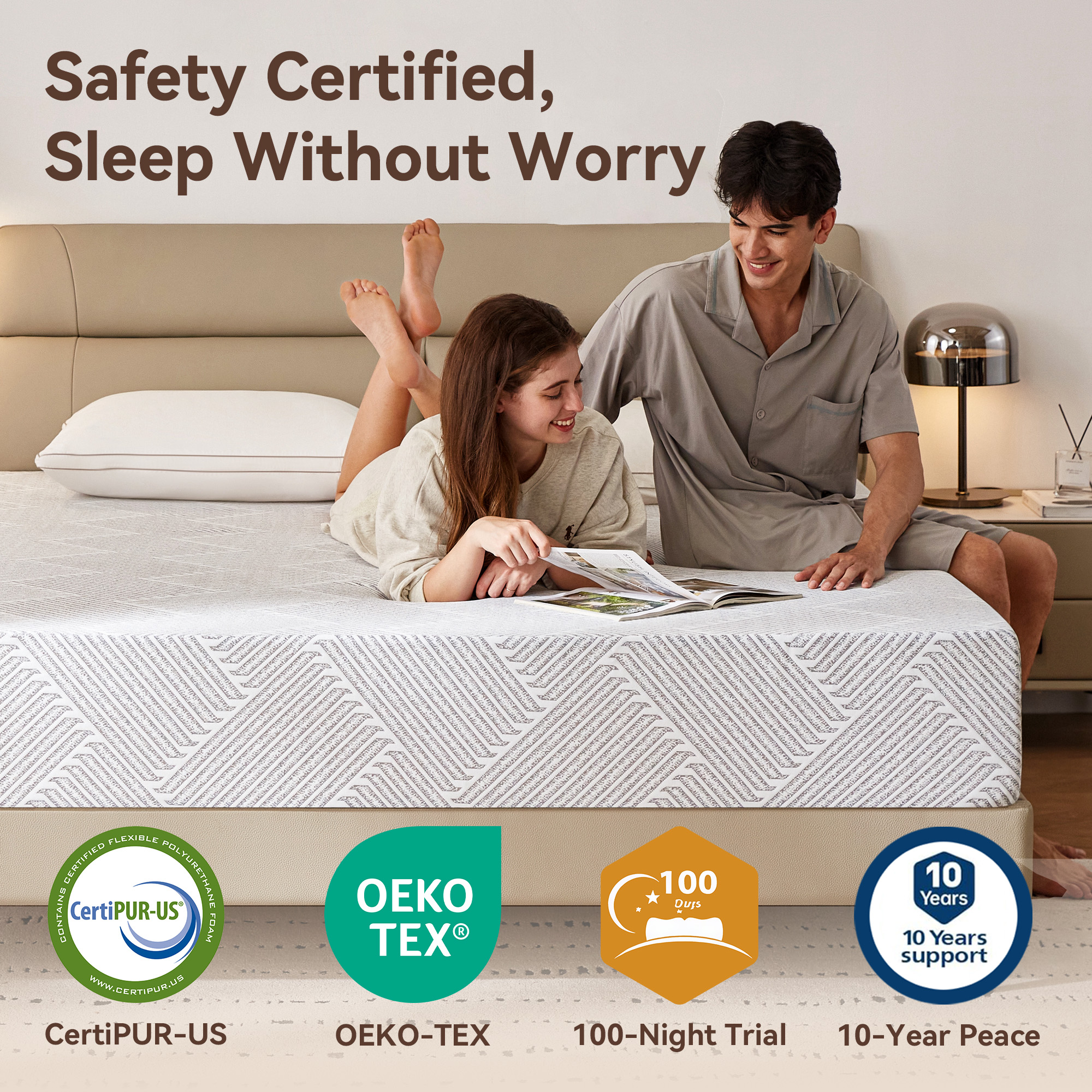 Sailvan Queen Mattress, Medium Firm Mattress in a Box, 10 inch Memory Foam Mattress with Removable Cover, Edge Support, Pressure Relief & CertiPUR-US