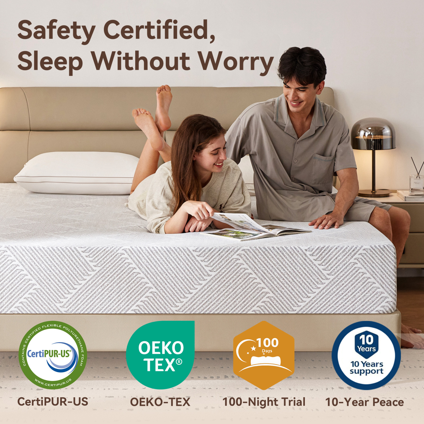 Sailvan Queen Mattress, Medium Firm Mattress in a Box, 10 inch Memory Foam Mattress with Removable Cover, Edge Support, Pressure Relief & CertiPUR-US