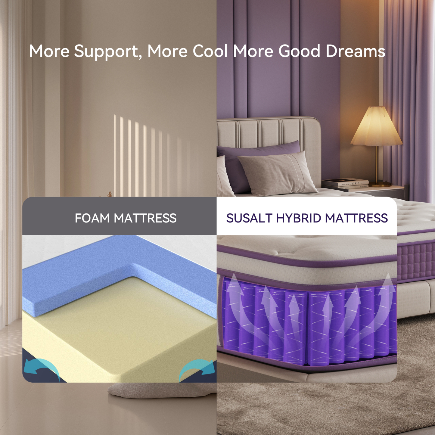 Queen Mattress 12 Inch Hybrid Mattress in a Box with Memory Foam, Single Pocket Springs, Medium Firm & Edge Support, Pressure Relief, Motion Isolation, CertiPUR-US, Queen Size