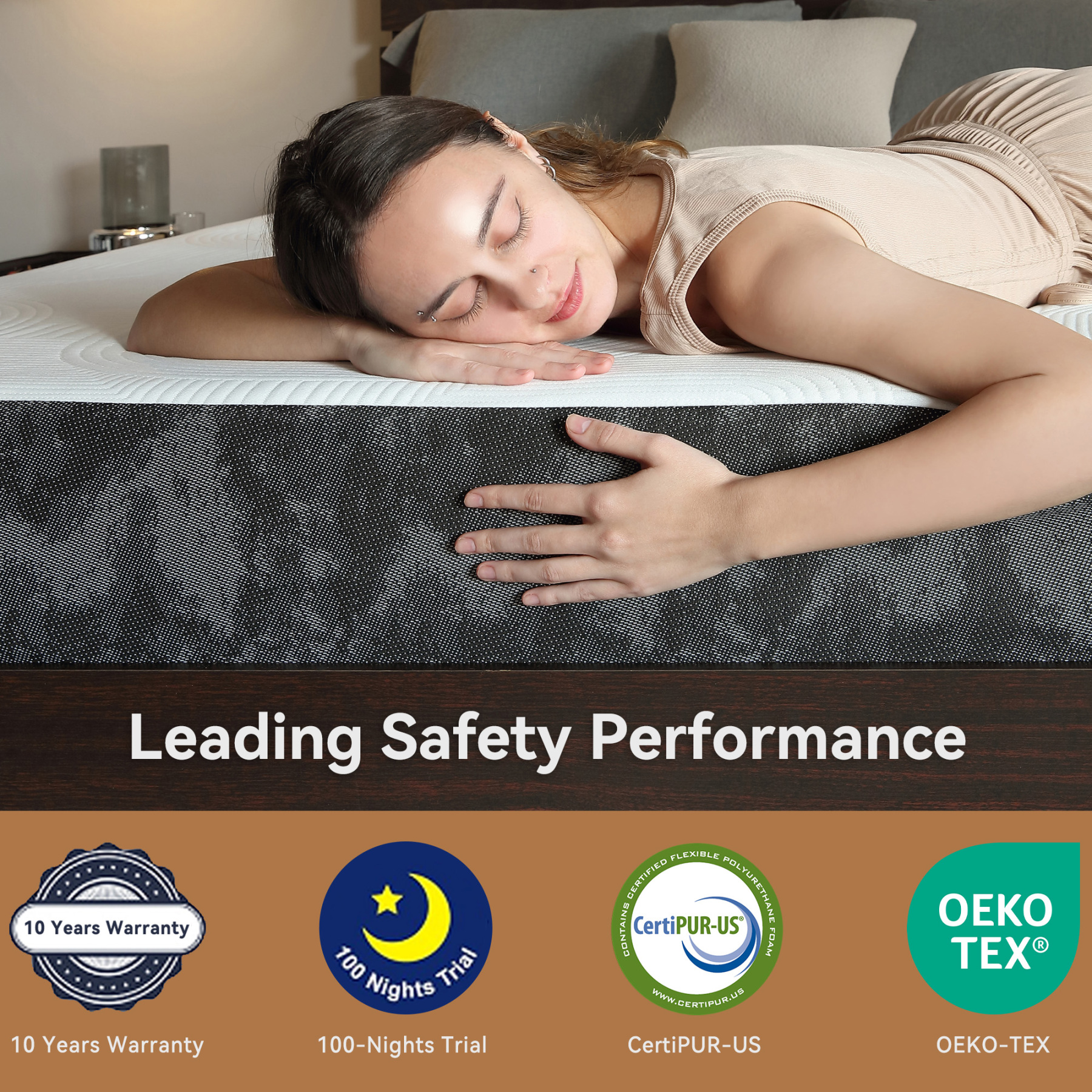 8 inch Memory Foam Mattress in a Box, Cooling Gel Mattress with Medium Feel & CertiPUR-US Certified