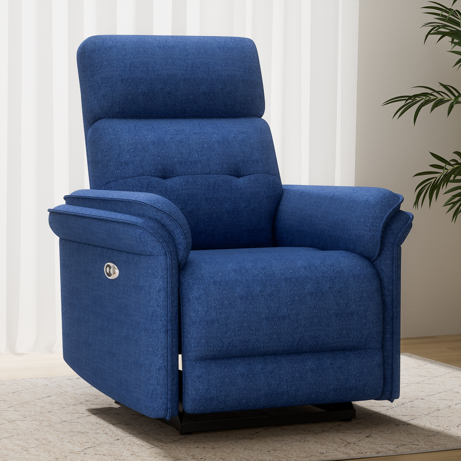 Susalt Power Recliner Chair for Adults, Living Room Accent Chairs Velvet Single Sofa for Home Theatre Seating & Reading with Overstuffed Arms & USB Charging