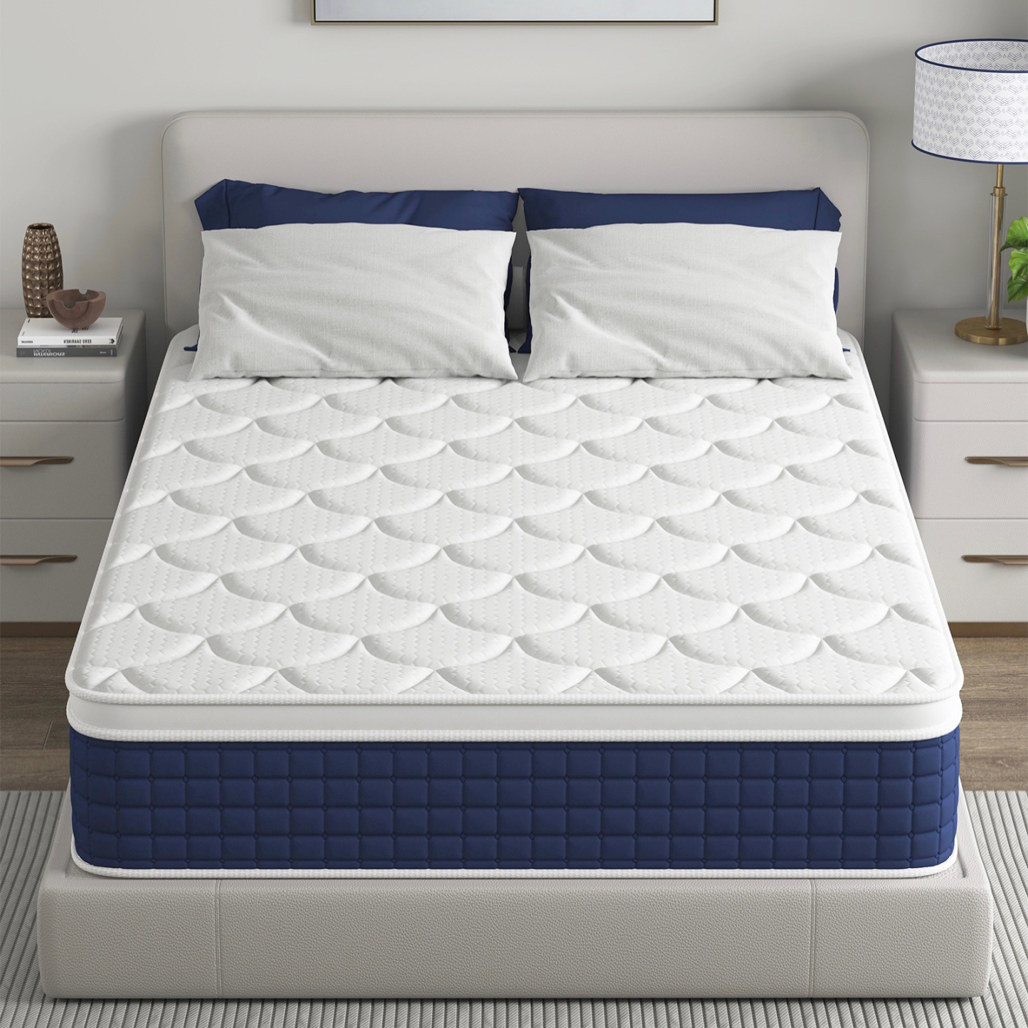 Mattress in a Box, Spring Hybrid Mattress 12 Inch, Hybrid Spring Mattress with Individual Pocket Spring Pressure Relief
