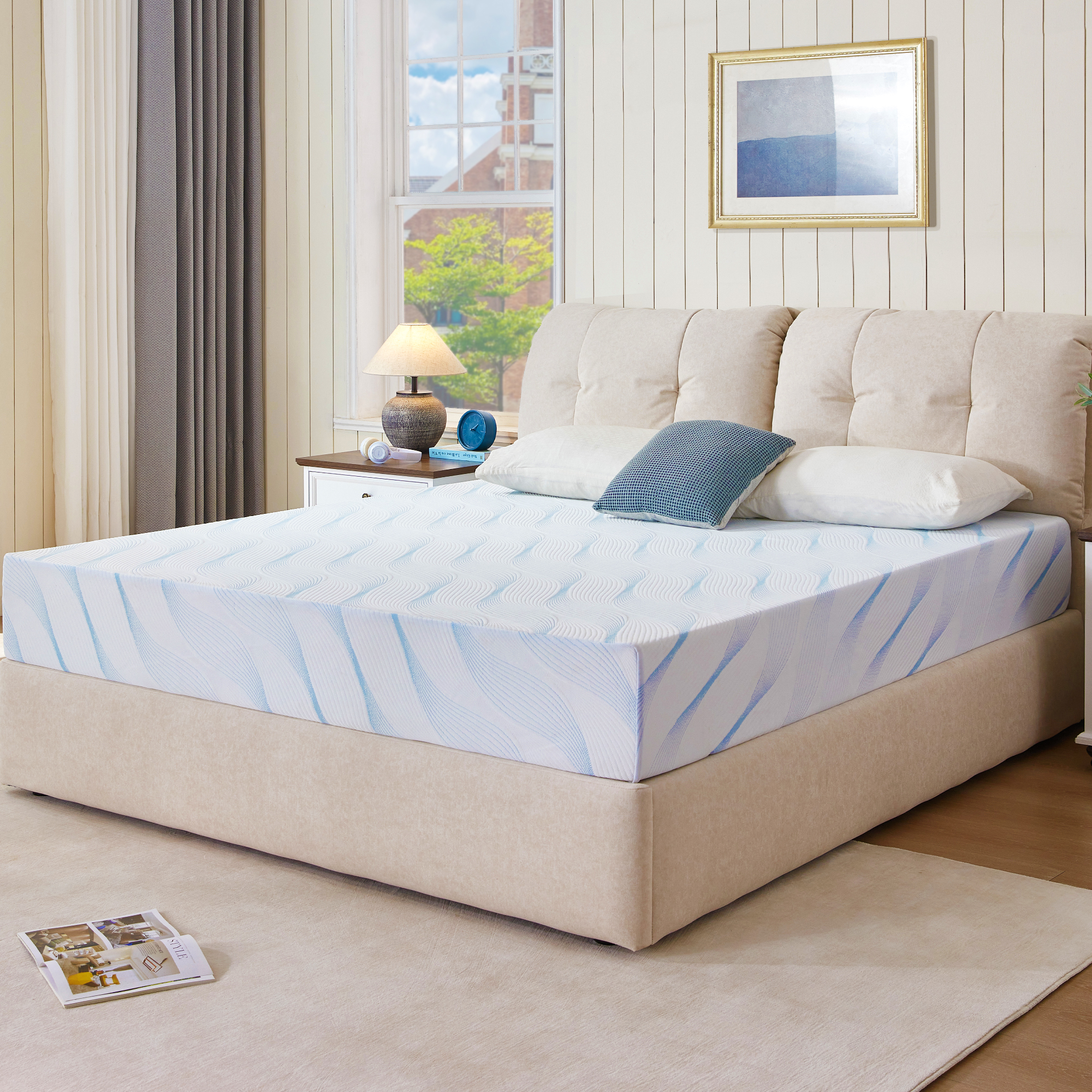 Memory Foam Mattress,10 Inch Full Mattress in a Box,Medium Firm, Zoned Pressure Relief, Fiberglass free,Certified Safe Foams & Fabric