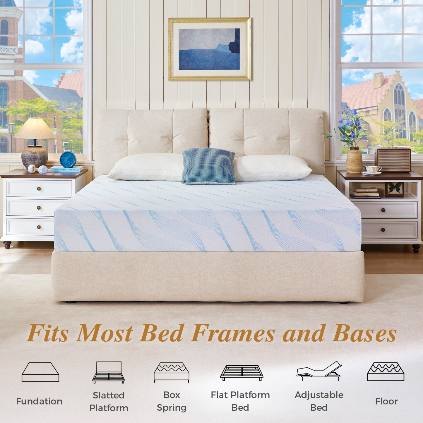 Memory Foam Mattress,10 Inch Full Mattress in a Box,Medium Firm, Zoned Pressure Relief, Fiberglass free,Certified Safe Foams & Fabric