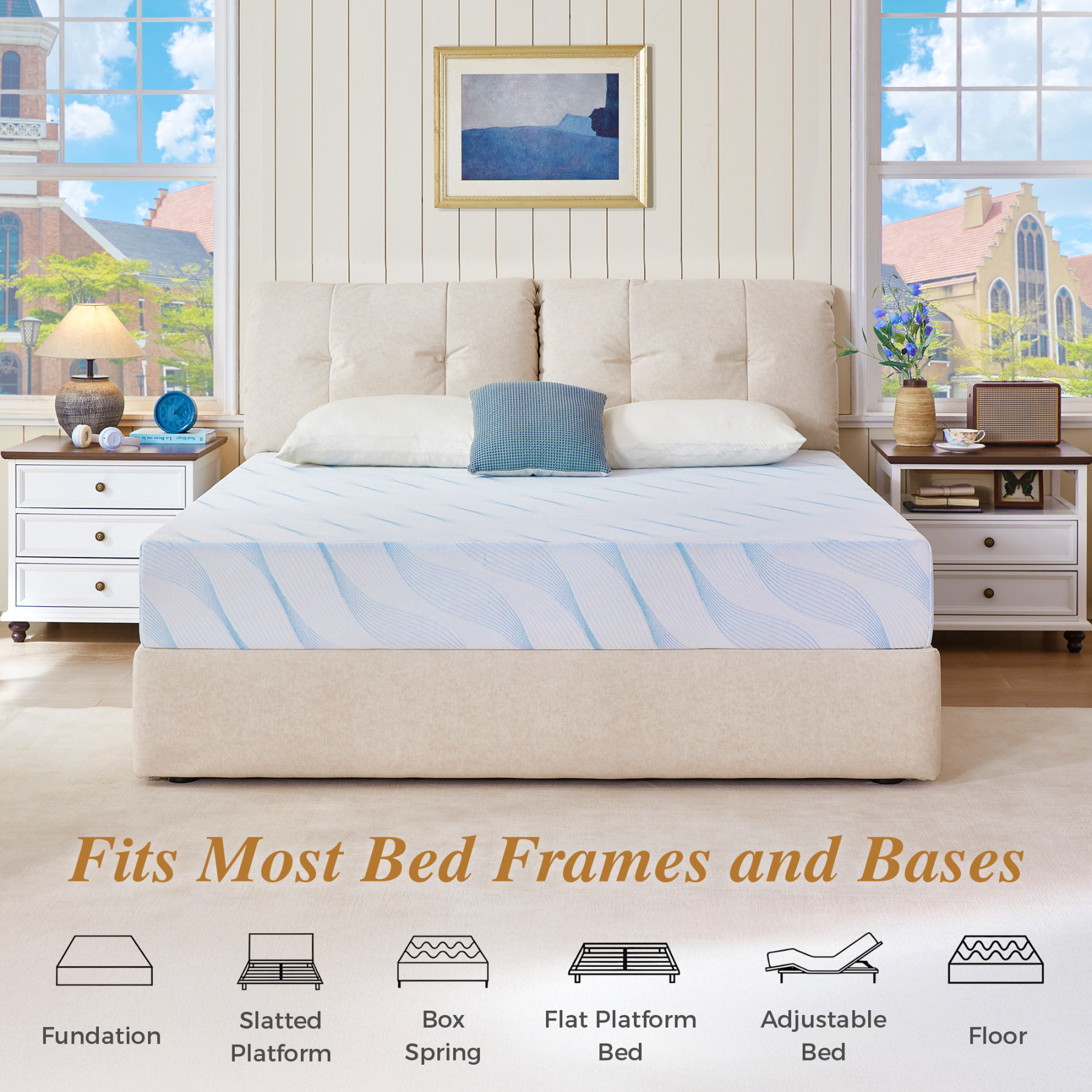 Memory Foam Mattress,10 Inch Full Mattress in a Box,Medium Firm, Zoned Pressure Relief, Fiberglass free,Certified Safe Foams & Fabric