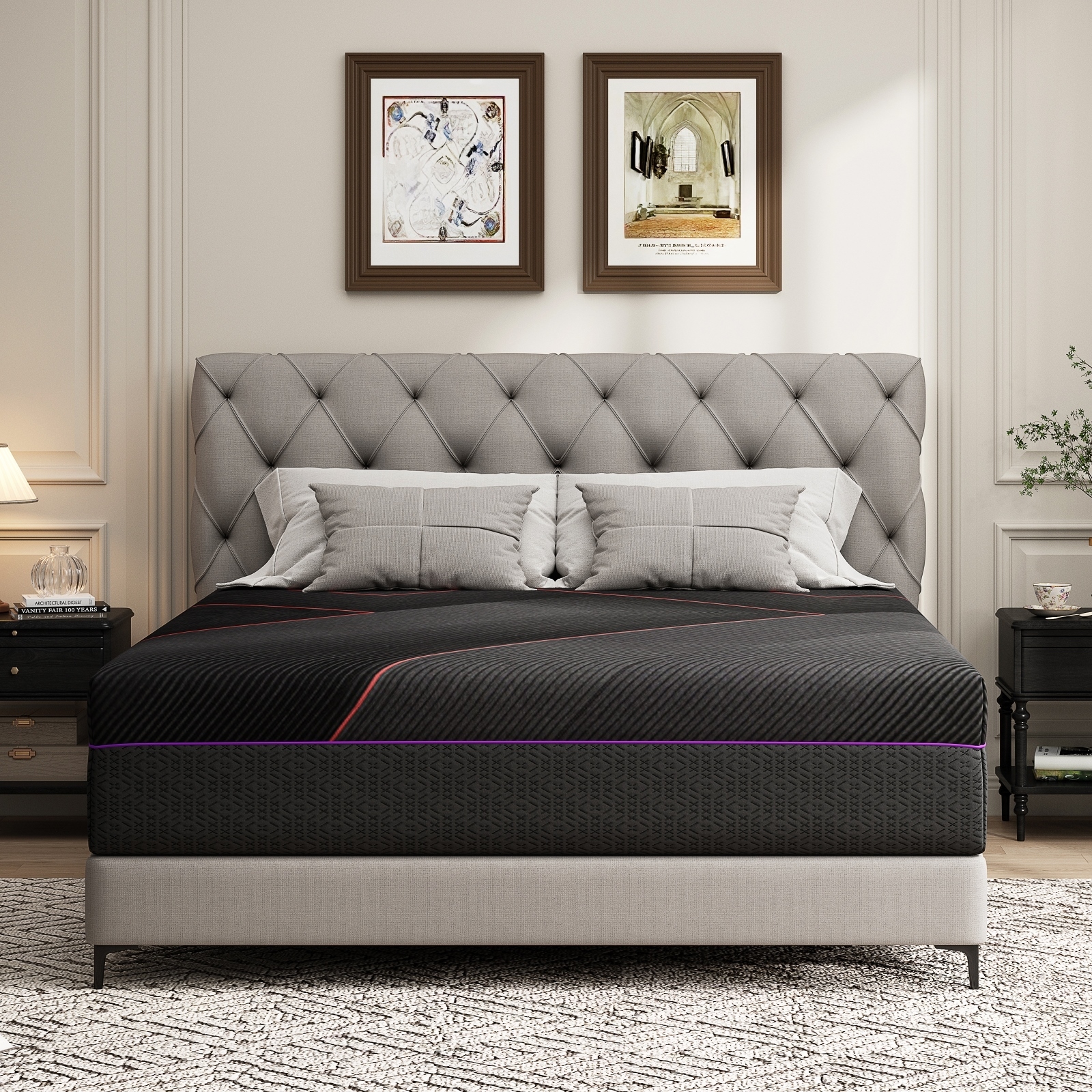 Susalt  12 inch Gel Memory Foam Mattress, Mattress in a Box, Cooling Gel Foam Mattress with Cover, Medium Firmness & CertiPUR-US