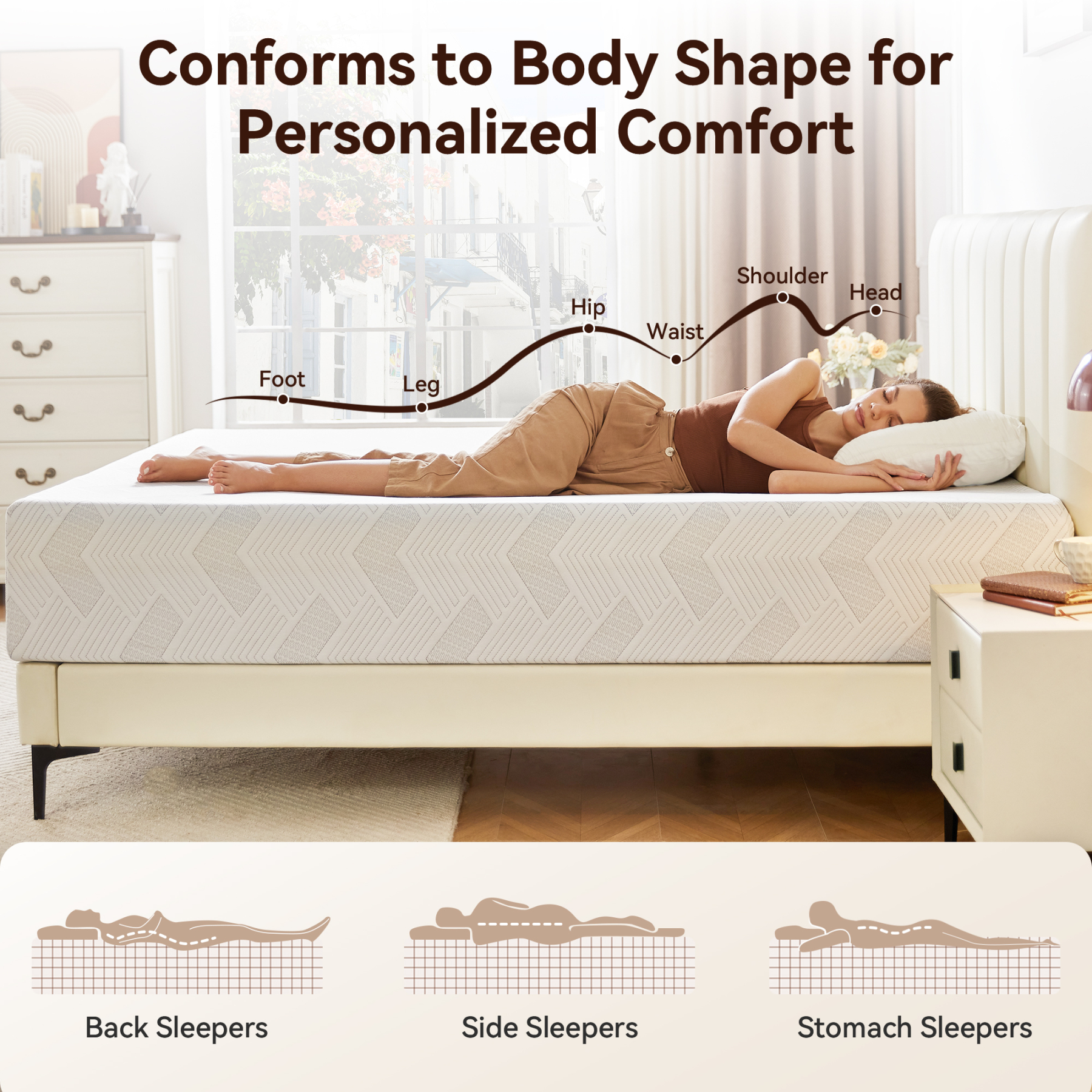 Sailvan Queen Mattress,12 Inch Queen Size Mattresses in a Box,Memory Foam Mattress ,for Motion Isolation&Lumbar Support & Pressure Relief,Medium Firm