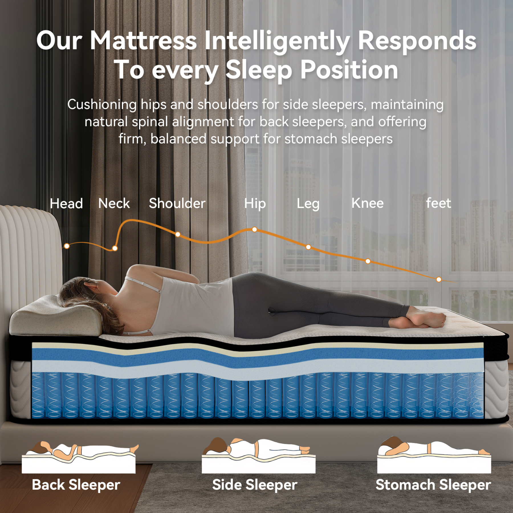 Queen Mattress 12 inch,Queen Size Mattress in a Box,Cooling Gel Memory Foam Mattress & Hybrid Spring Mattress for Medium Firm, Pressure Relief, Edge Support, CertiPUR-US
