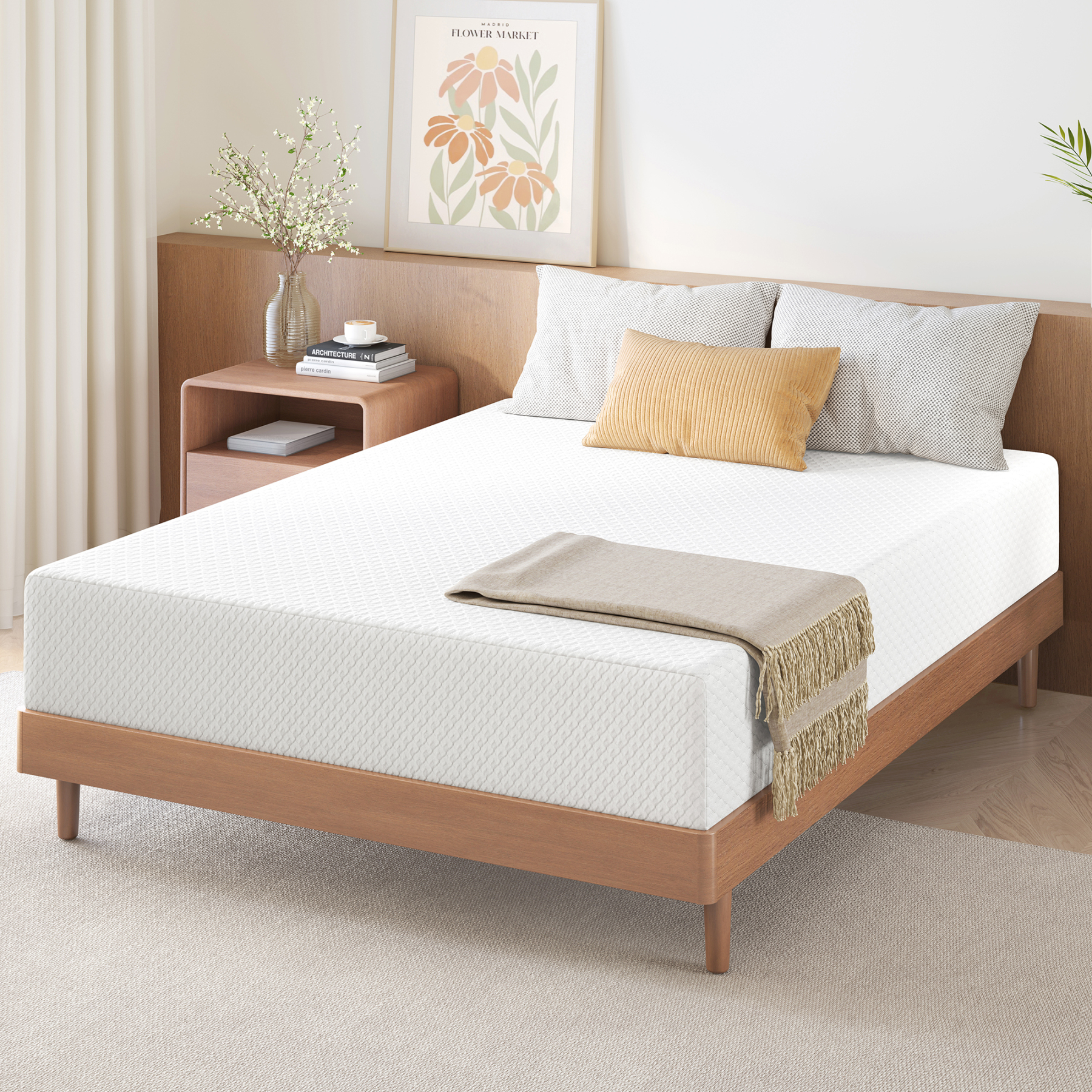 Sailvan Twin Mattress in a Box,Twin Bed Mattress 6/8 inch,Twin Memory Foam Mattress, Twin Size Medium Firm Mattress ,Washable Cover, Pressure Relief