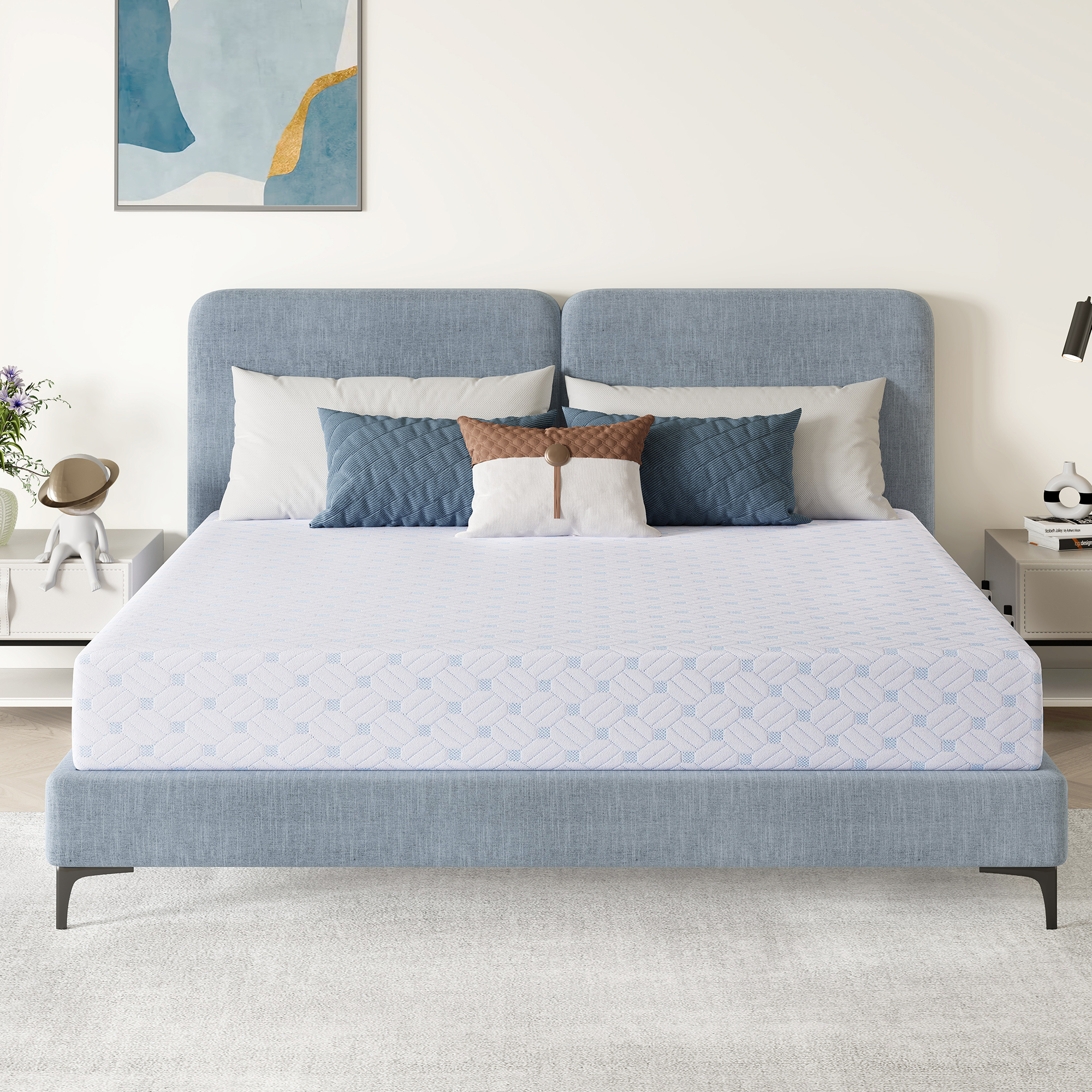  Sailvan Queen Memory Foam Mattress Size, 10/12 Inch Cooling Gel Memory Foam Mattress in a Box, Medium Firm, Pressure Relief, Fiberglass free,Certified Safe Foams & Fabric