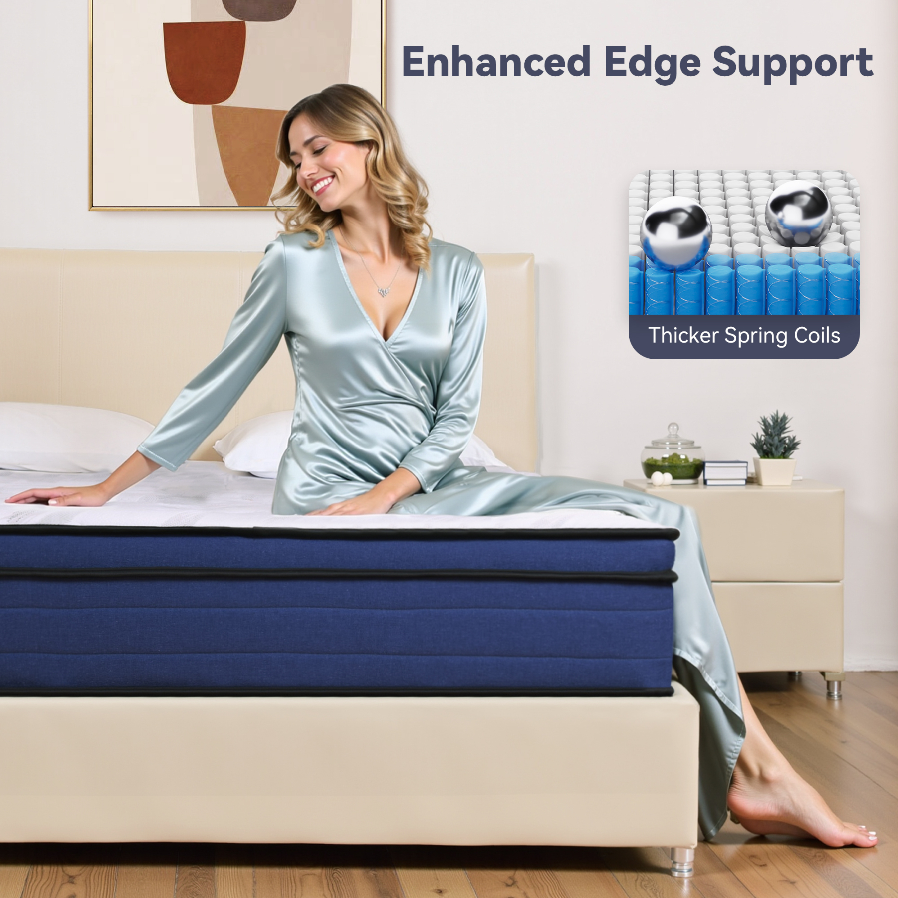 Susalt 10 Inch Mattress, Hybrid Mattress Memory Foam Mattress in a Box