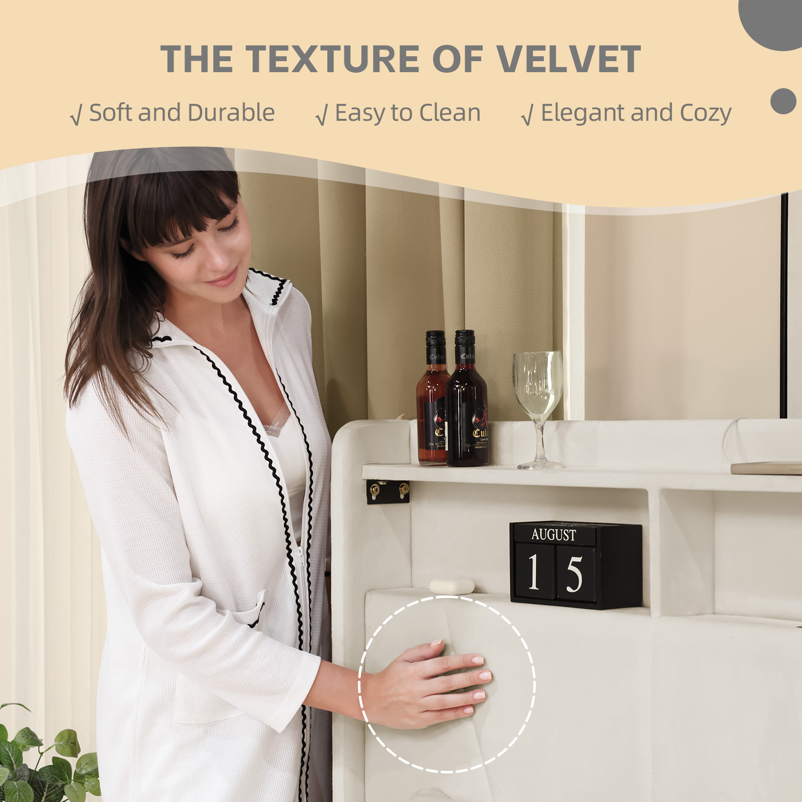 Susalt Bed Frame with Storage Headboard, Upholstered Bed Wooden Platform Bed with Drawers & RGB LED Lights