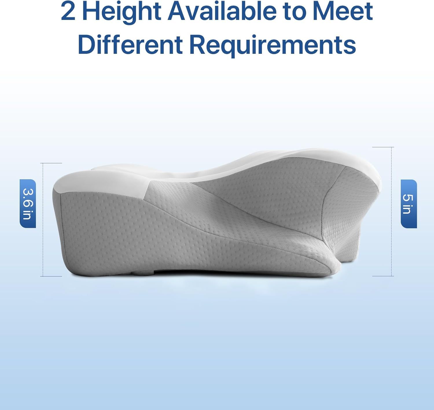 Susalt Cervical Neck Pillow for Sleeping & Pain Relief, Ergonomic Bed Pillow Memory Foam Pillows with Cooling Pillowcase for Side, Back Stomach Sleepers