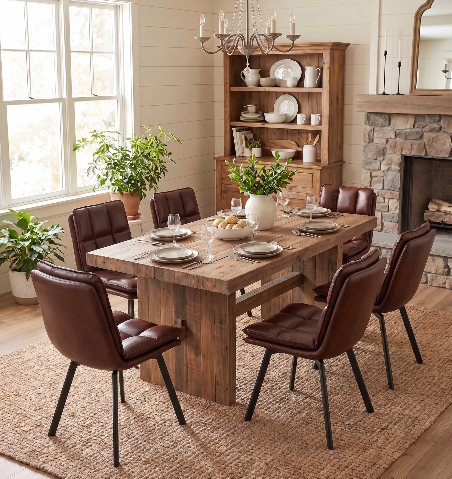 Dining Chairs Set,Swivel Modern Upholstered Kitchen Chairs, Leather Dining Room Chair with Backrest and Metal Legs, Double Layer Foam Dinner Table Chair for Kitchen, Living Room