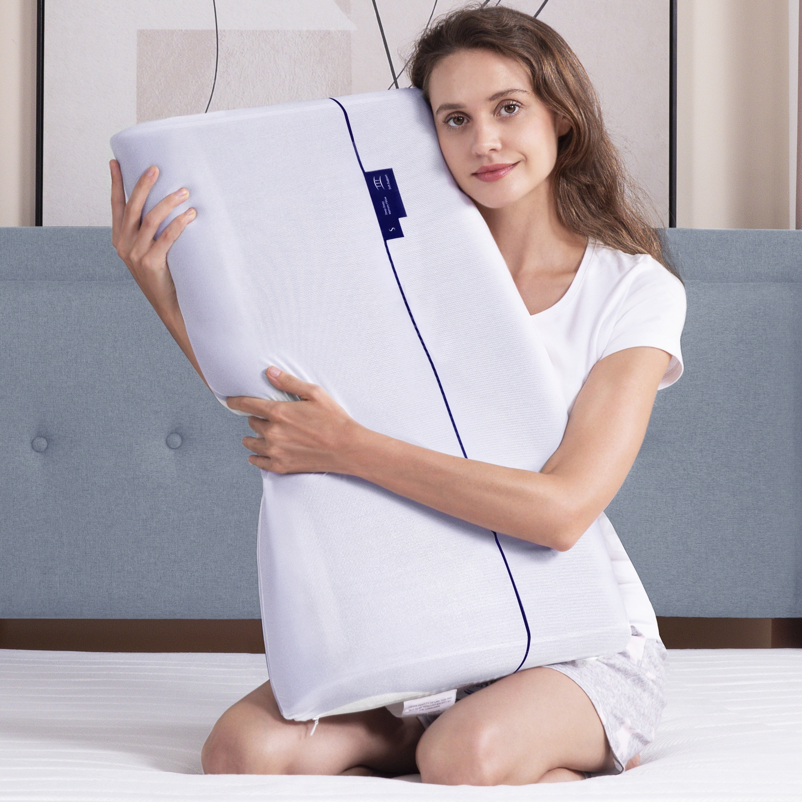 Susalt Cervical Neck Pillows for Pain Relief, Memory Foam Deep Sleep Pillow for Back, Side, & Stomach Sleepers, Cooling Sleeping, Soft and Breathable Cover