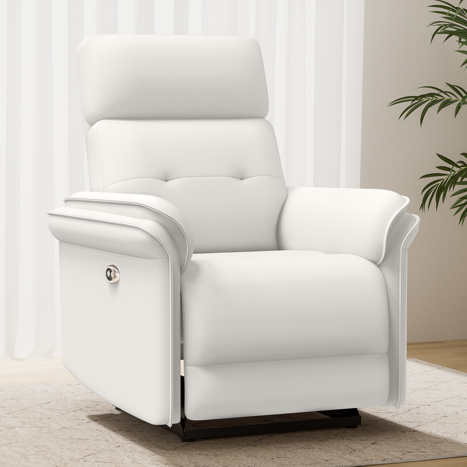 Susalt Power Recliner Chair for Adults, Living Room Accent Chairs Velvet Single Sofa for Home Theatre Seating & Reading with Overstuffed Arms & USB Charging