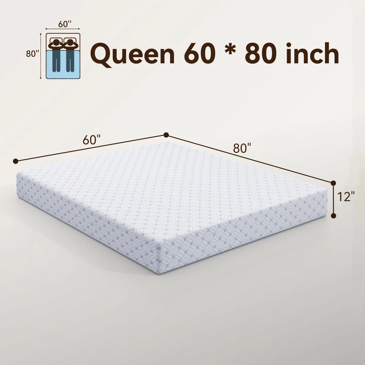  Sailvan Queen Memory Foam Mattress Size, 10/12 Inch Cooling Gel Memory Foam Mattress in a Box, Medium Firm, Pressure Relief, Fiberglass free,Certified Safe Foams & Fabric