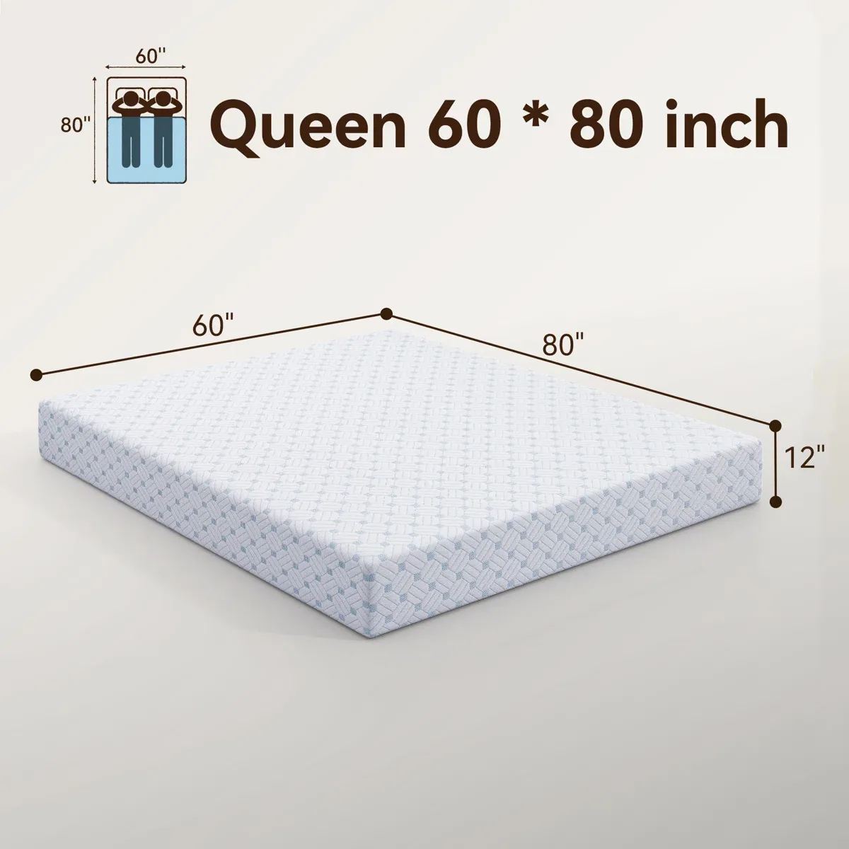  Sailvan Queen Memory Foam Mattress Size, 10/12 Inch Cooling Gel Memory Foam Mattress in a Box, Medium Firm, Pressure Relief, Fiberglass free,Certified Safe Foams & Fabric