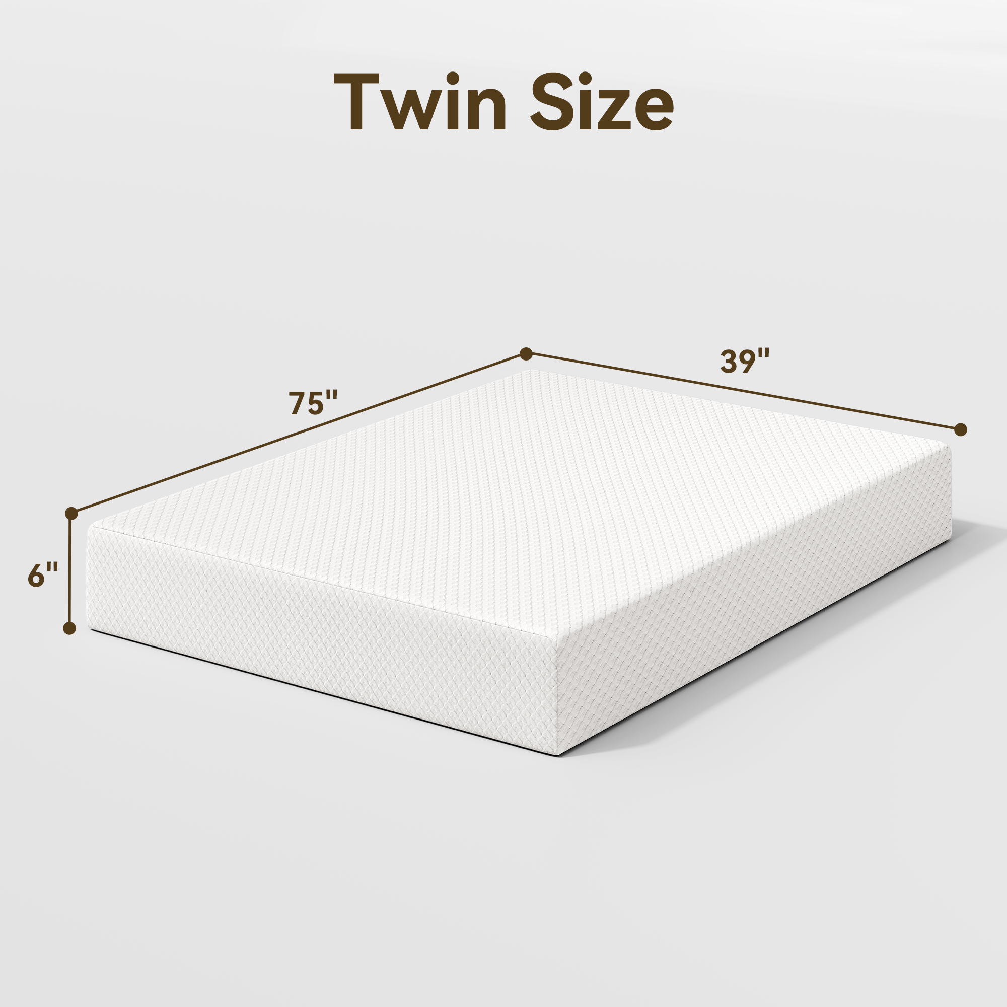 Sailvan Twin Mattress in a Box,Twin Bed Mattress 6/8 inch,Twin Memory Foam Mattress, Twin Size Medium Firm Mattress ,Washable Cover, Pressure Relief
