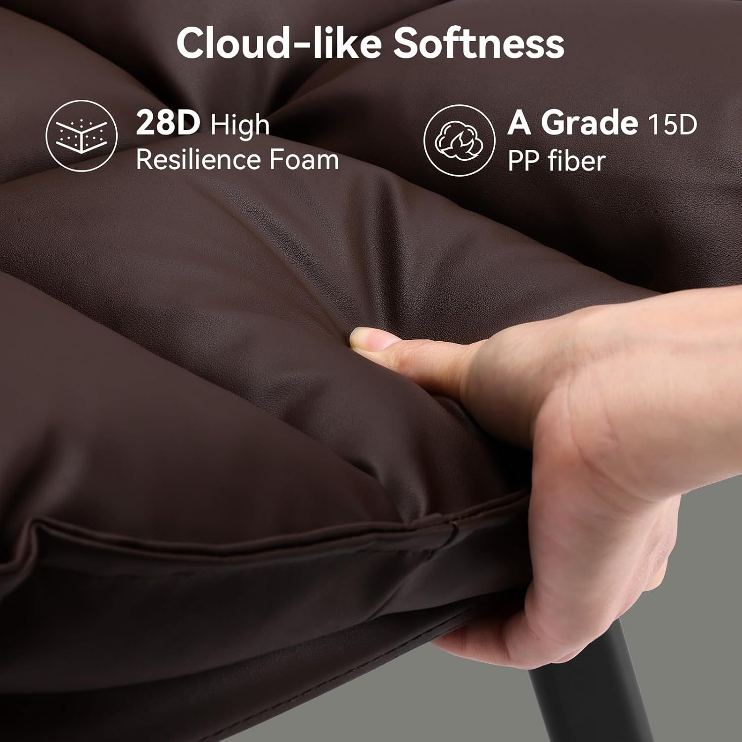 Sailvan Swivel Dining Chair Set, Faux Leather Upholstered Kitchen Chair, Mid Century Modern Dining Room Chair with Rotating Seats and Metal Legs for Home, Restaurant, Office (Black)