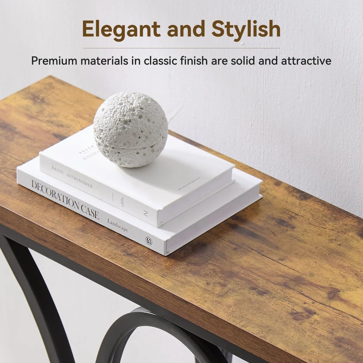 Sailvan 40 Inch Console Table, Wood Narrow Entryway&Hallway Table Foyer Table Behind Couch, Sofa Table with Metal Legs and 1.18 Thick Board