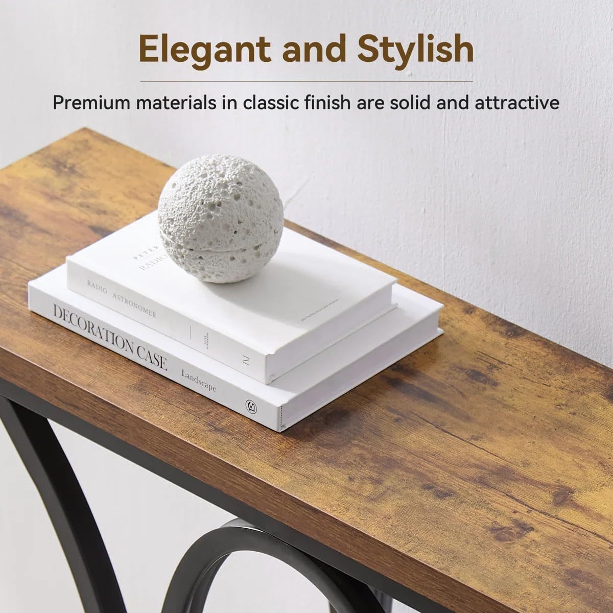 Sailvan 40 Inch Console Table, Wood Narrow Entryway&Hallway Table Foyer Table Behind Couch, Sofa Table with Metal Legs and 1.18 Thick Board