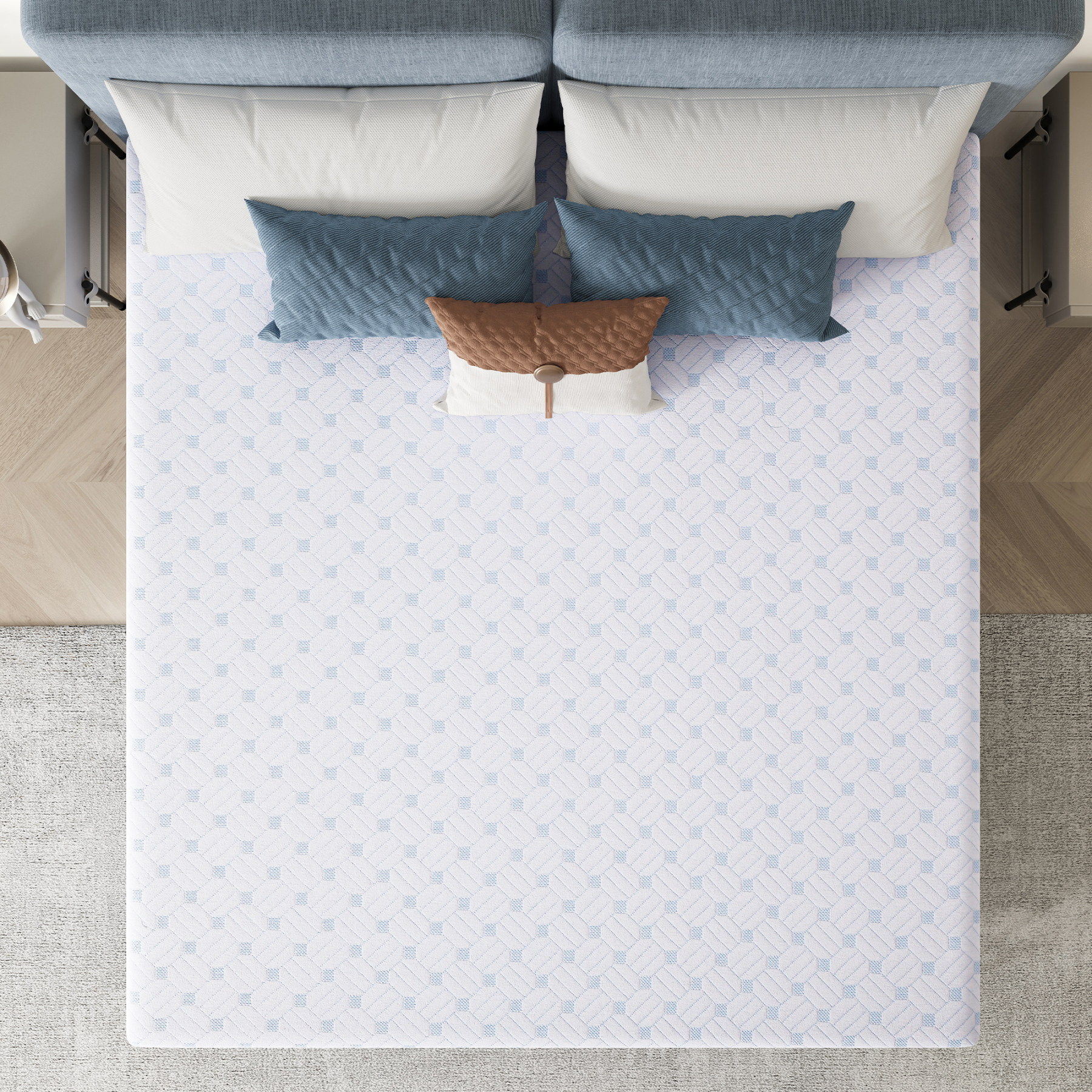  Sailvan Queen Memory Foam Mattress Size, 10/12 Inch Cooling Gel Memory Foam Mattress in a Box, Medium Firm, Pressure Relief, Fiberglass free,Certified Safe Foams & Fabric