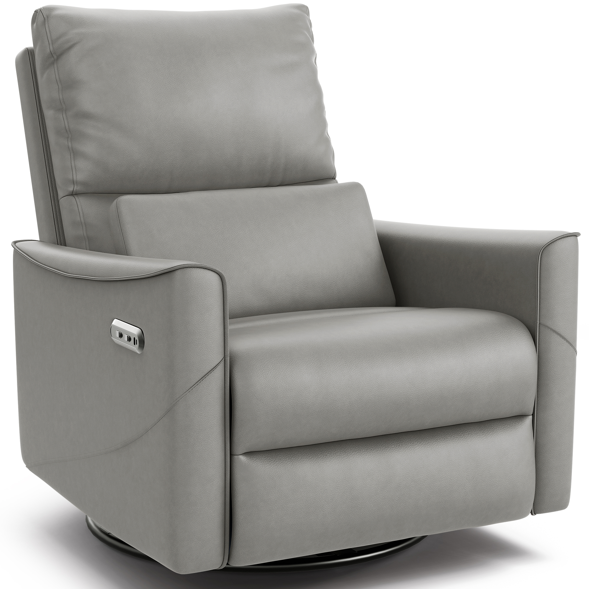 Susalt Power Swivel Rocker Recliner Chair for Adults, Upholstered Faux Leather Glider Nursery Recliner, Electric Recliner with USB Type-C Ports, for Living Room, Office