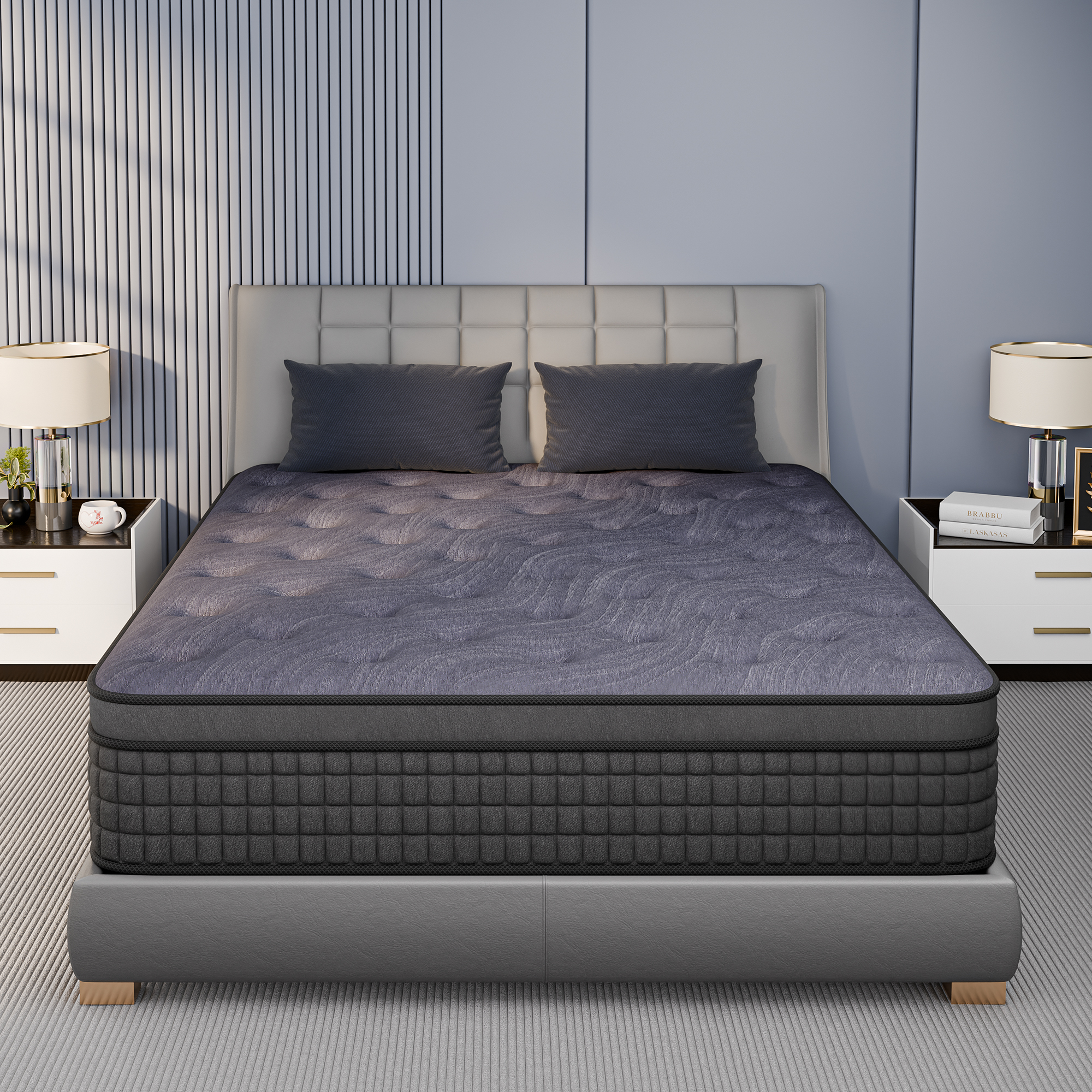 Sailvan Full Mattress, 12 Inch Hybrid Mattress in a Box, Gel Memory Foam and Pocket Spring for Motion Isolation &Pressure Relief, Medium Firm, Edge Support, CertiPUR-US Certified