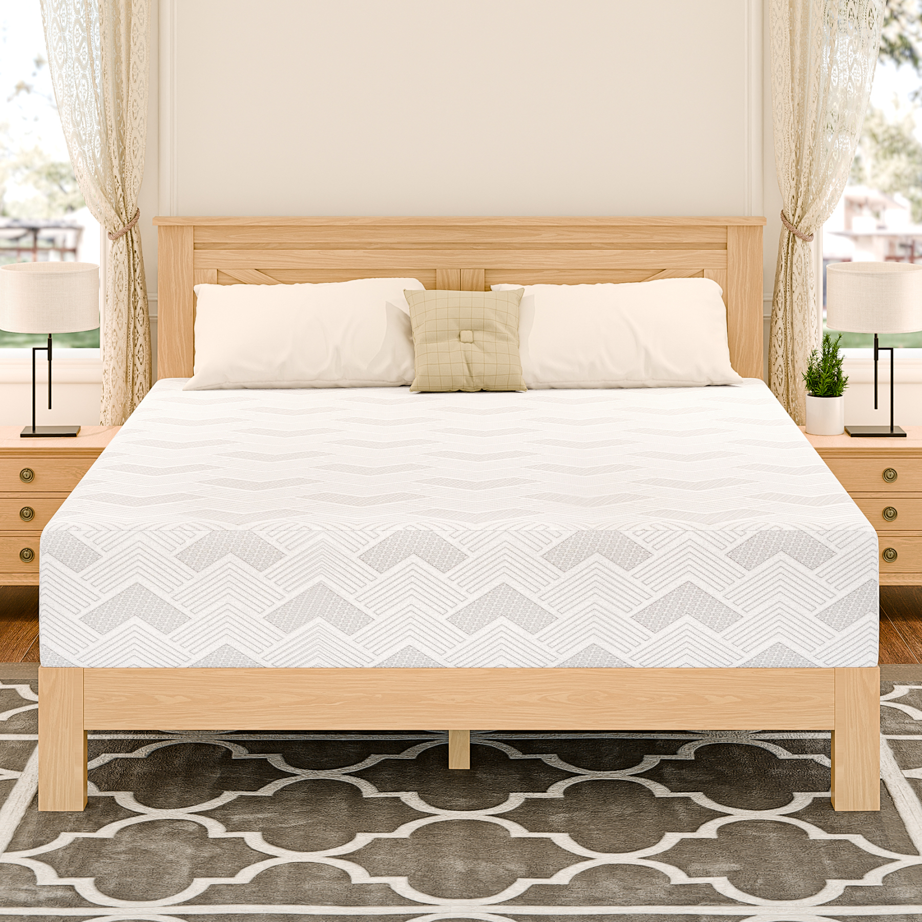 Gel Memory Foam Mattress 12 Inch, Queen Size Mattress in Box for Pressure Relief, Motion Isolation, Cooling Night Sleep, Medium Firm