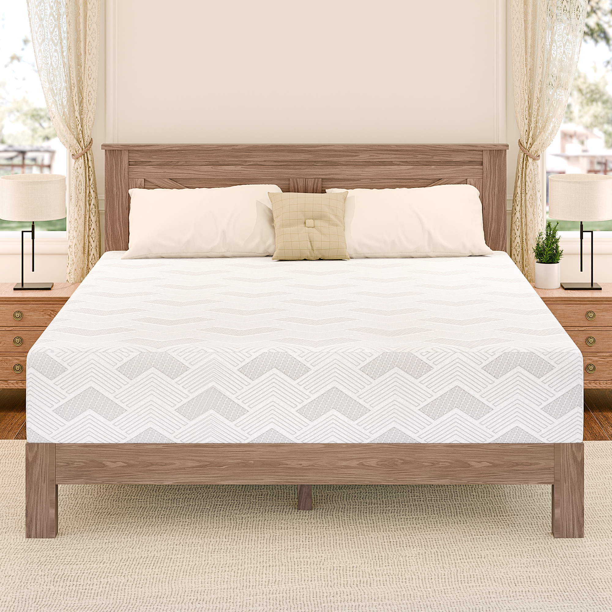 Gel Memory Foam Mattress 12 Inch, Queen Size Mattress in Box for Pressure Relief, Motion Isolation, Cooling Night Sleep, Medium Firm