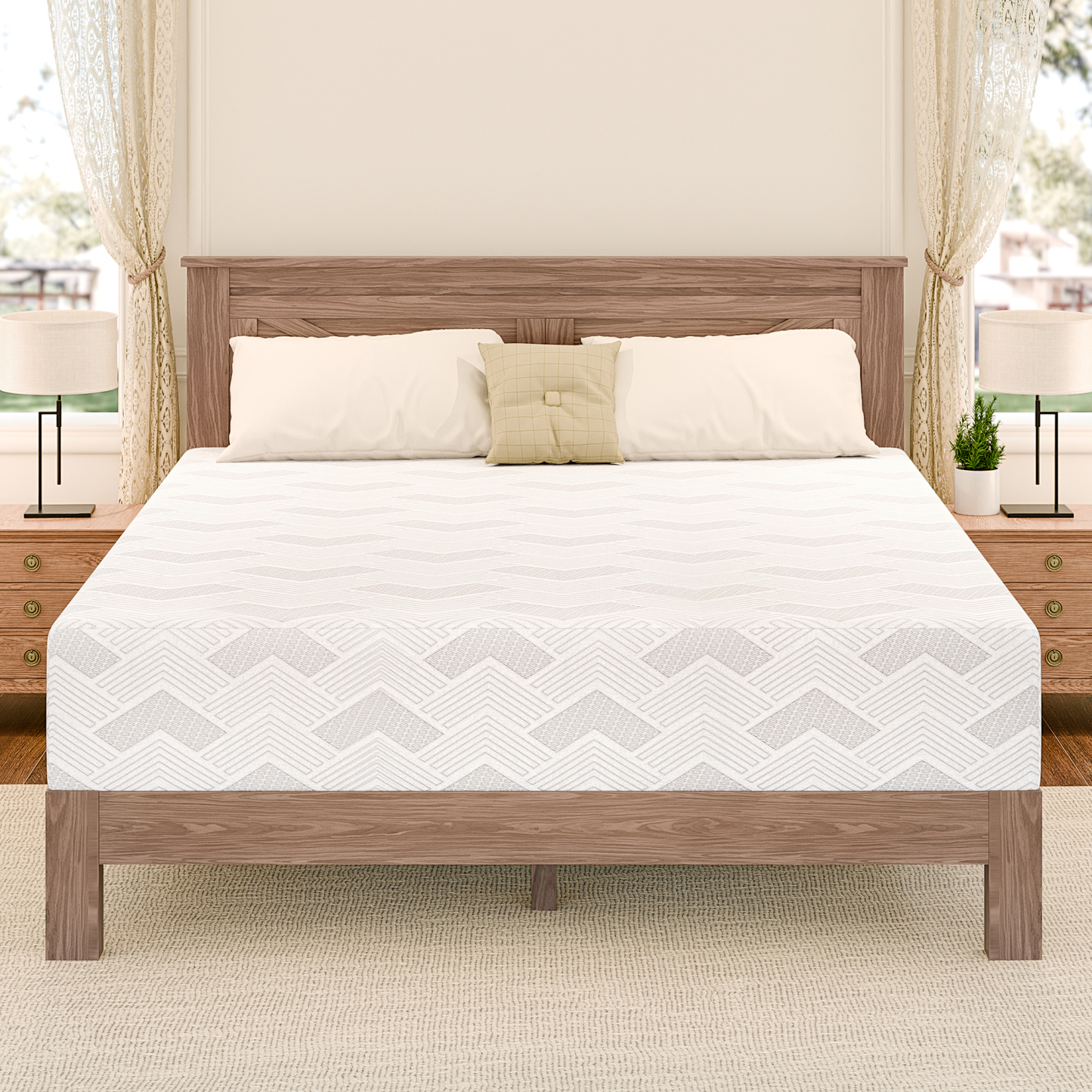 Gel Memory Foam Mattress 12 Inch, Queen Size Mattress in Box for Pressure Relief, Motion Isolation, Cooling Night Sleep, Medium Firm