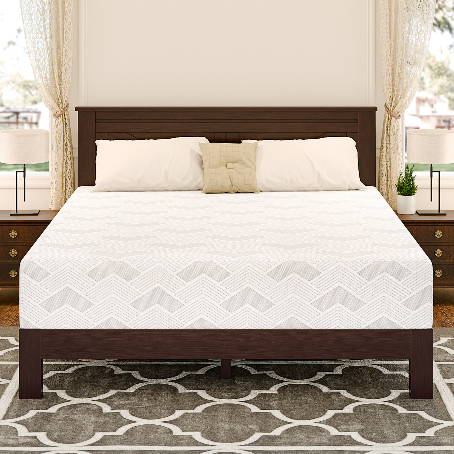 Sailvan Queen Mattress, 12 Inch Queen size Mattress in a Box , Gel Memory Foam Mattress for Cool Night, Pressure Relief, Medium Firm, CertiPUR-US Certified