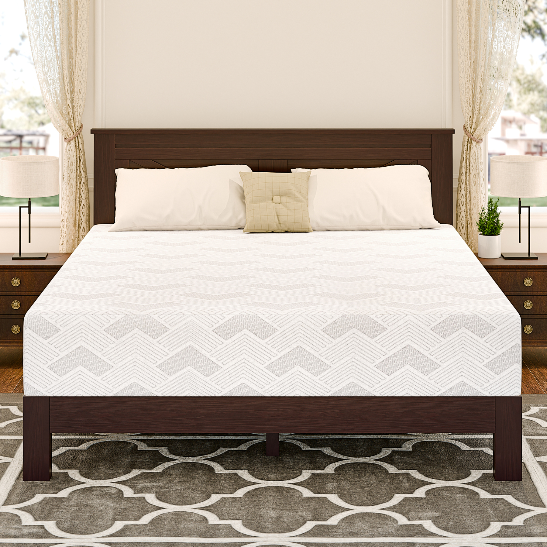 Sailvan Queen Mattress, 12 Inch Queen size Mattress in a Box , Gel Memory Foam Mattress for Cool Night, Pressure Relief, Medium Firm, CertiPUR-US Certified