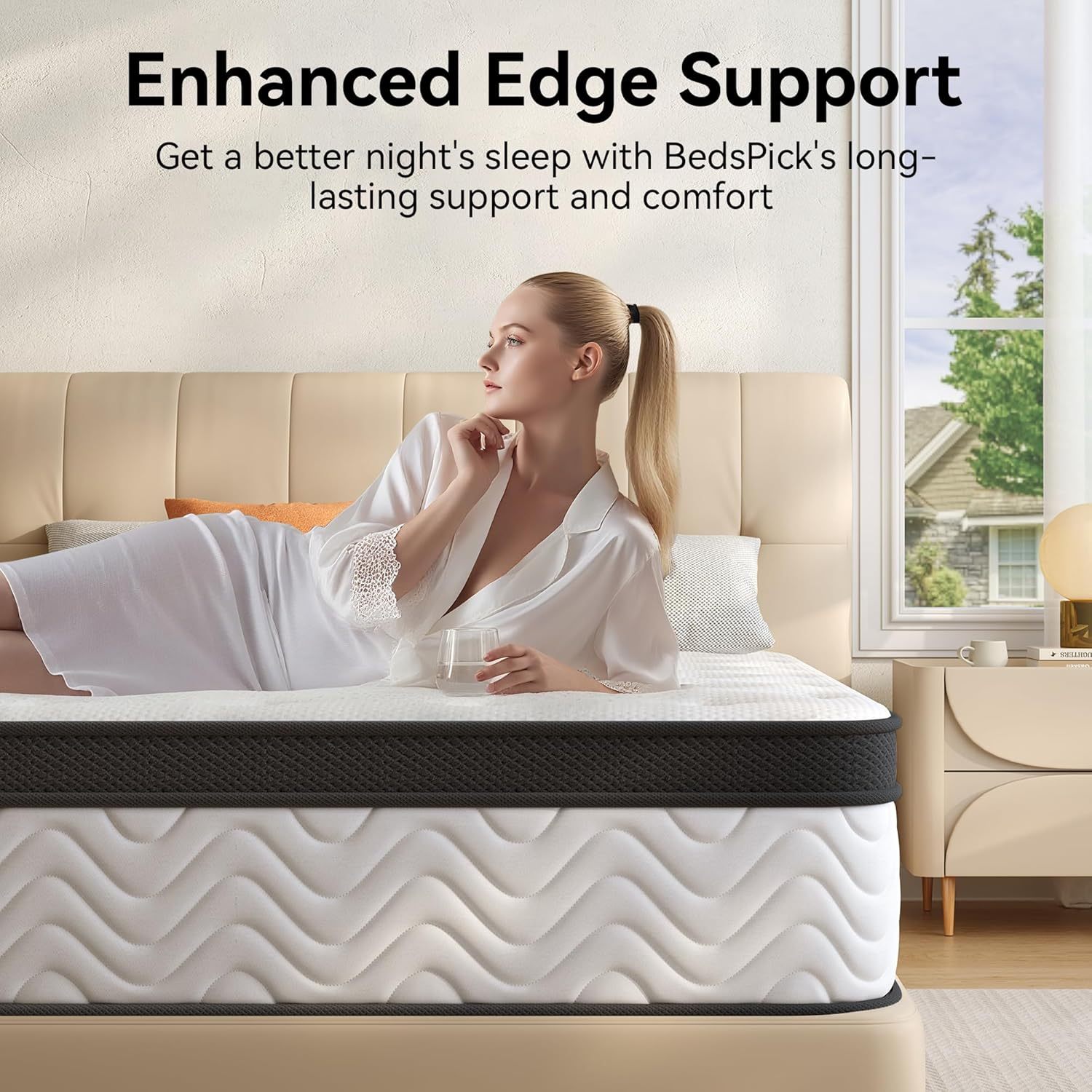 12 Inch Hybrid Queen Mattress in a Box, Mattress Queen Size With Memory Foam and Independent Pocket Springs, Strong Edge Support, Release Pressure