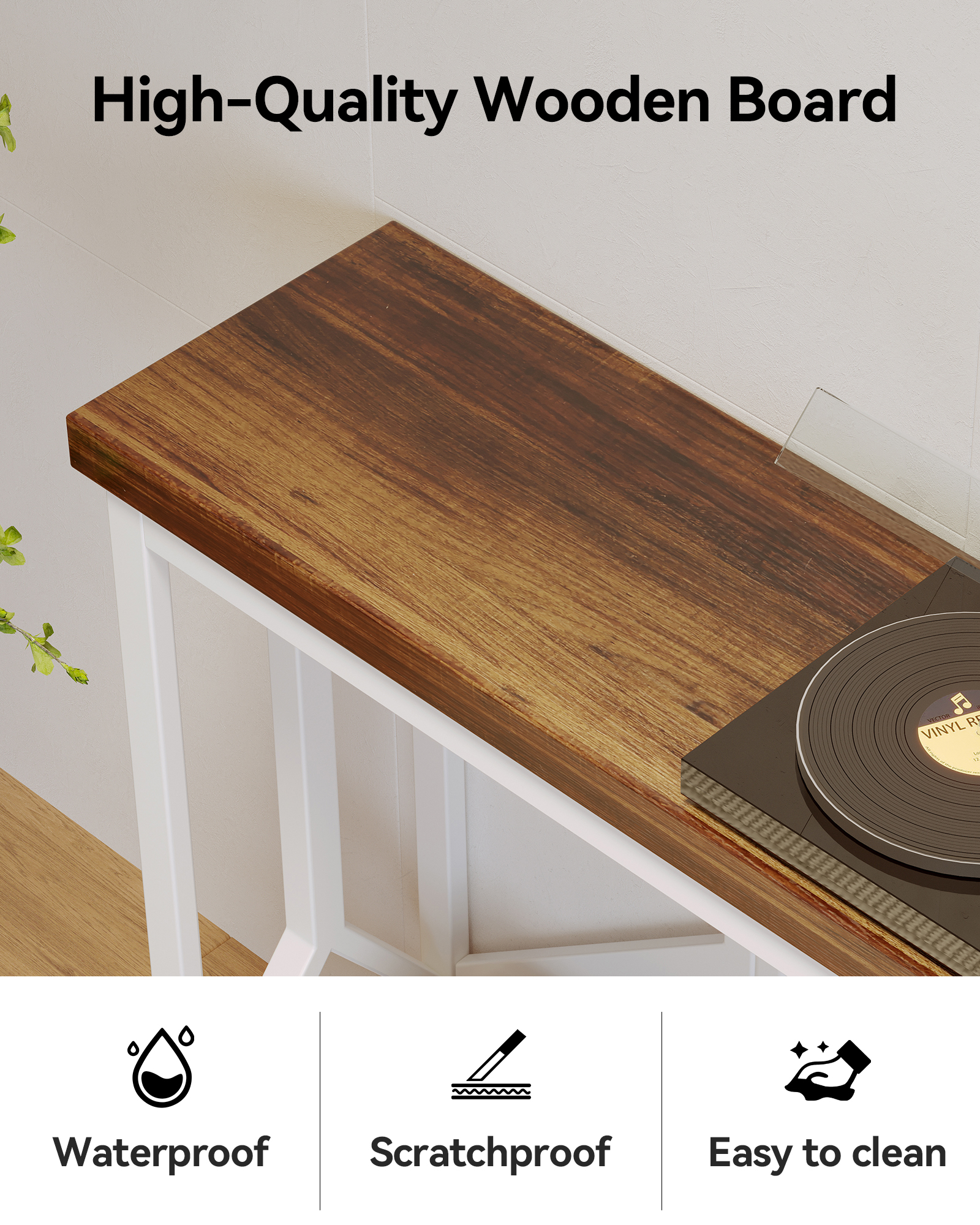 Sailvan 70.9" Extra Long Entryway Table, Narrow Wood Industria Console Table Behind Couch with Large Storage Space, Thick Sofa Table for Hallway, Entryway, Living Room, Foyer, Walnut and White