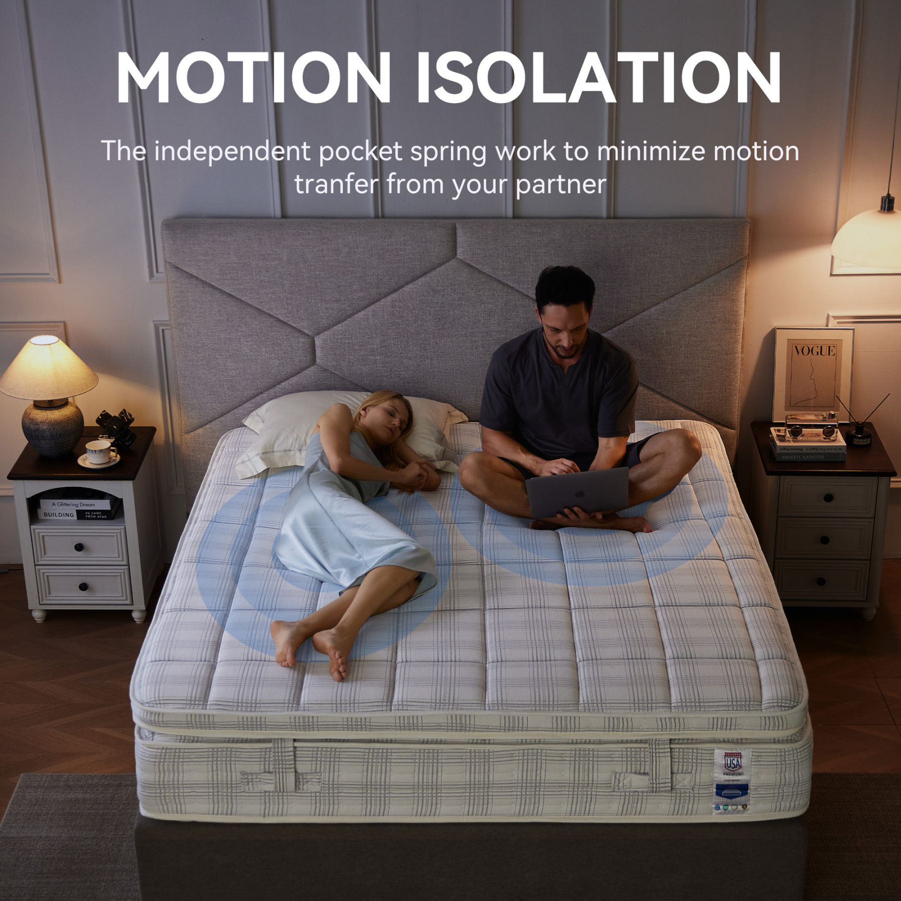 Sailvan Queen Mattress,13 Inch Gel Memory Foam Hybrid Mattress with Copper Ion Fabric Pocket Spring Mattress Queen Size in a Box, Medium Firm, Edge Support, CertiPUR-US Certified, Made in USA