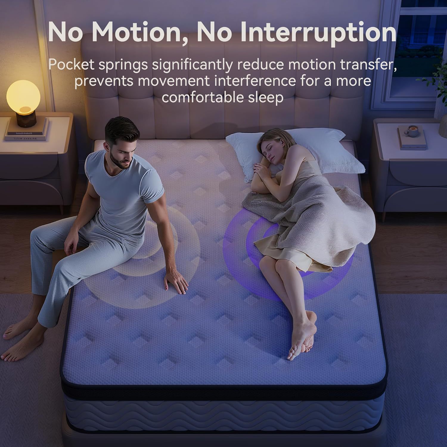 12 Inch Hybrid Queen Mattress in a Box, Mattress Queen Size With Memory Foam and Independent Pocket Springs, Strong Edge Support, Release Pressure