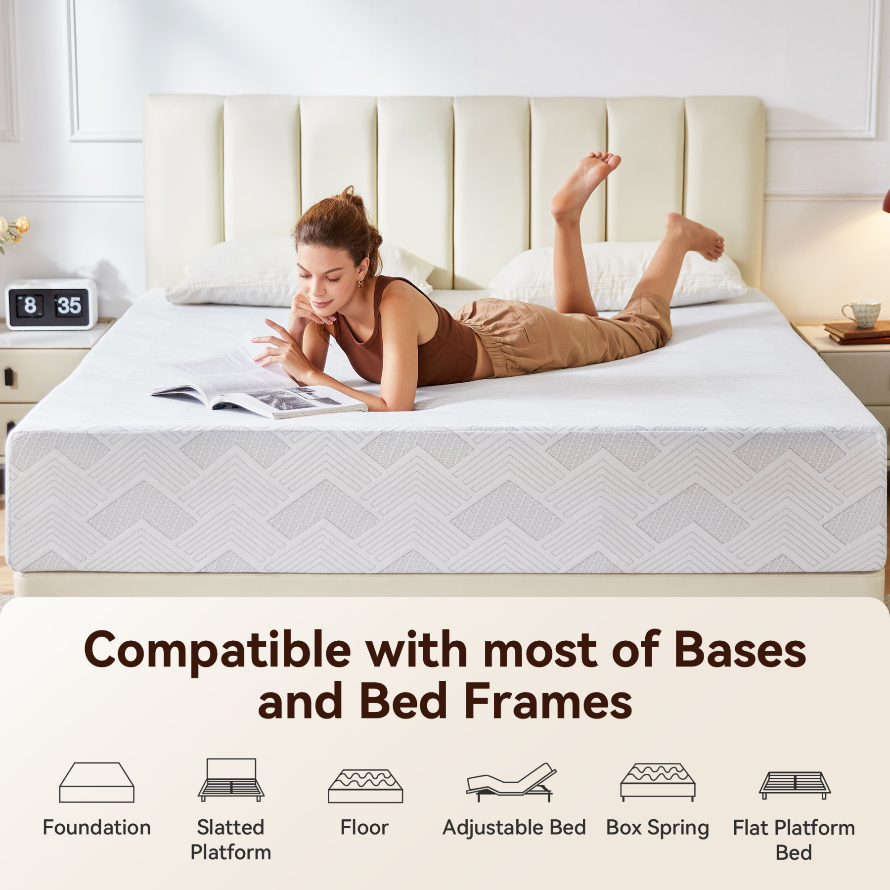 Sailvan Queen Mattress,12 Inch Queen Size Mattresses in a Box,Memory Foam Mattress ,for Motion Isolation&Lumbar Support & Pressure Relief,Medium Firm