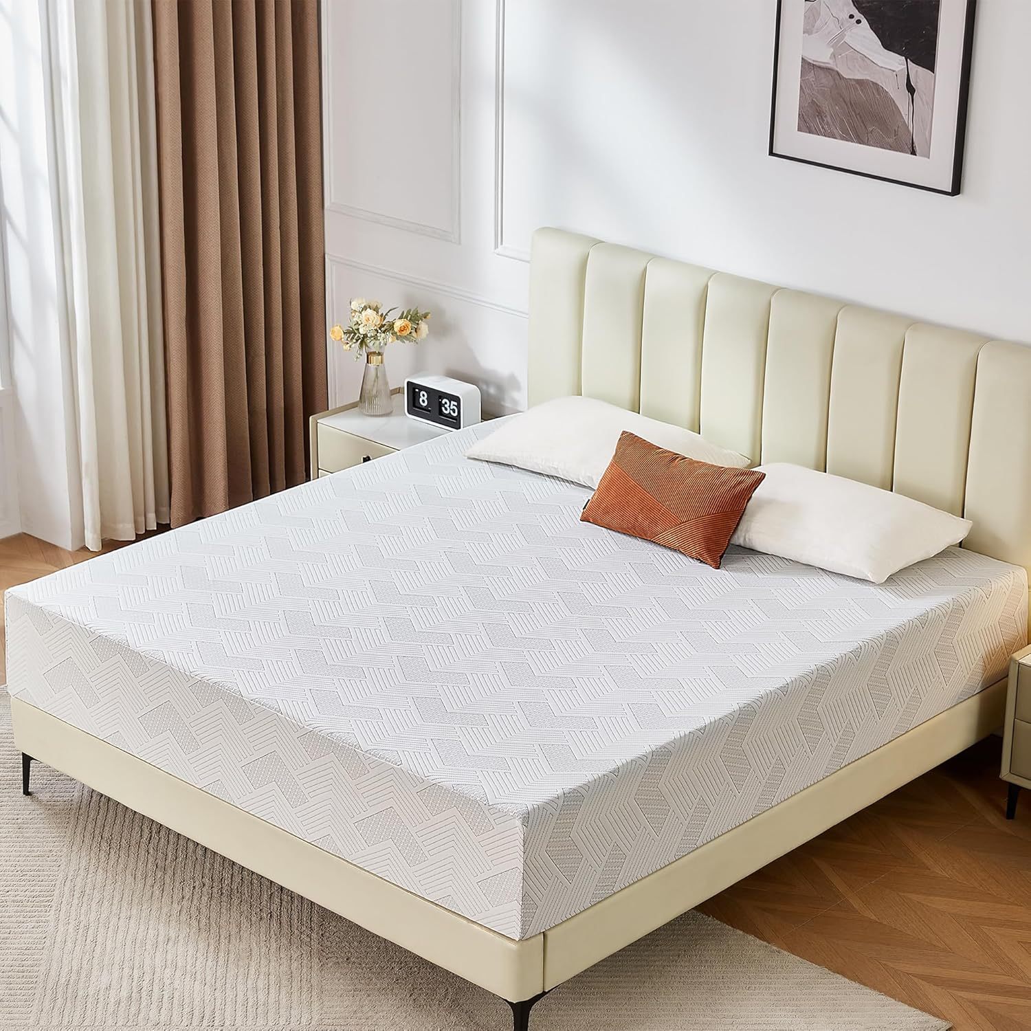 Sailvan Queen Mattress, 12 Inch Queen size Mattress in a Box , Gel Memory Foam Mattress for Cool Night, Pressure Relief, Medium Firm, CertiPUR-US Certified