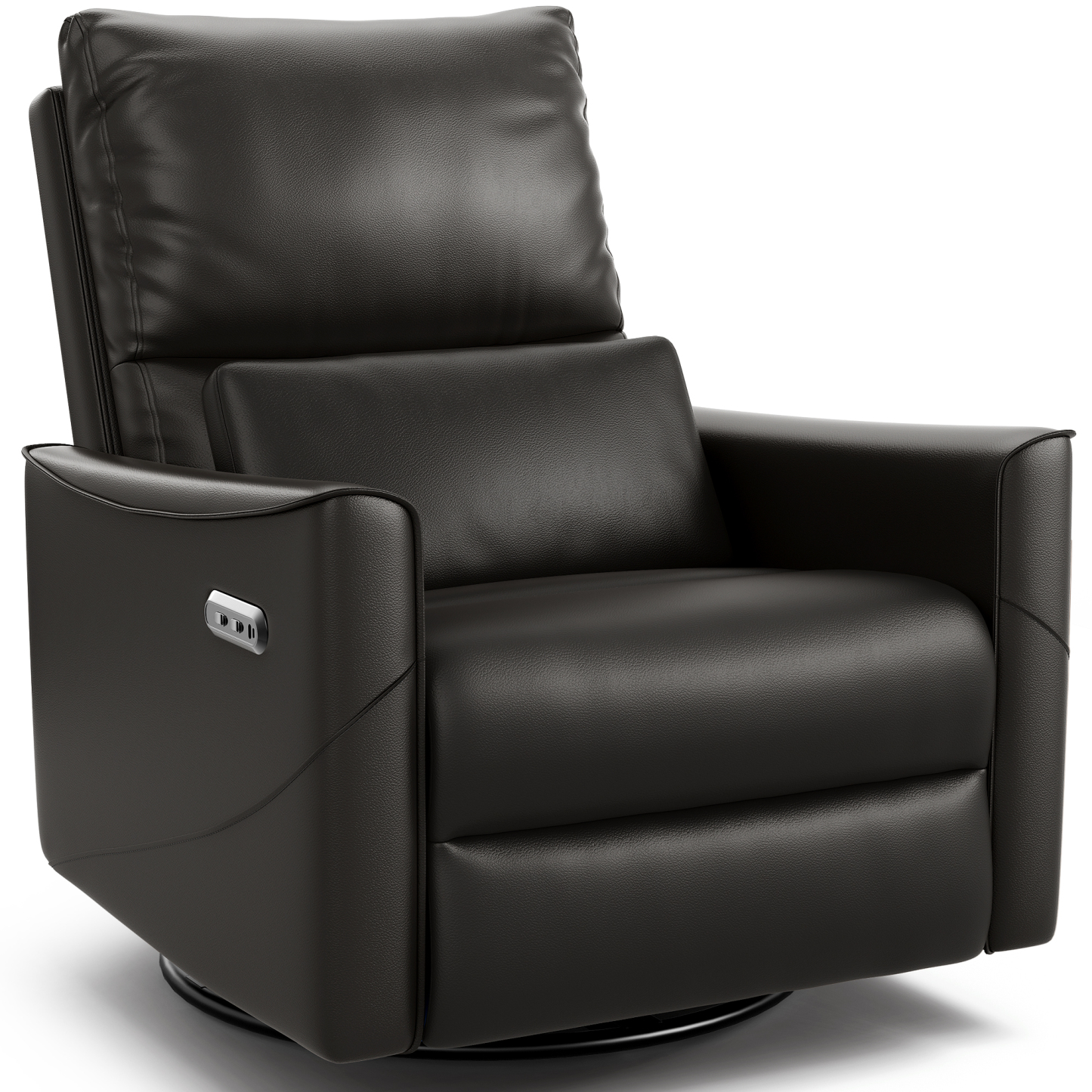 Susalt Power Swivel Rocker Recliner Chair for Adults, Upholstered Faux Leather Glider Nursery Recliner, Electric Recliner with USB Type-C Ports, for Living Room, Office