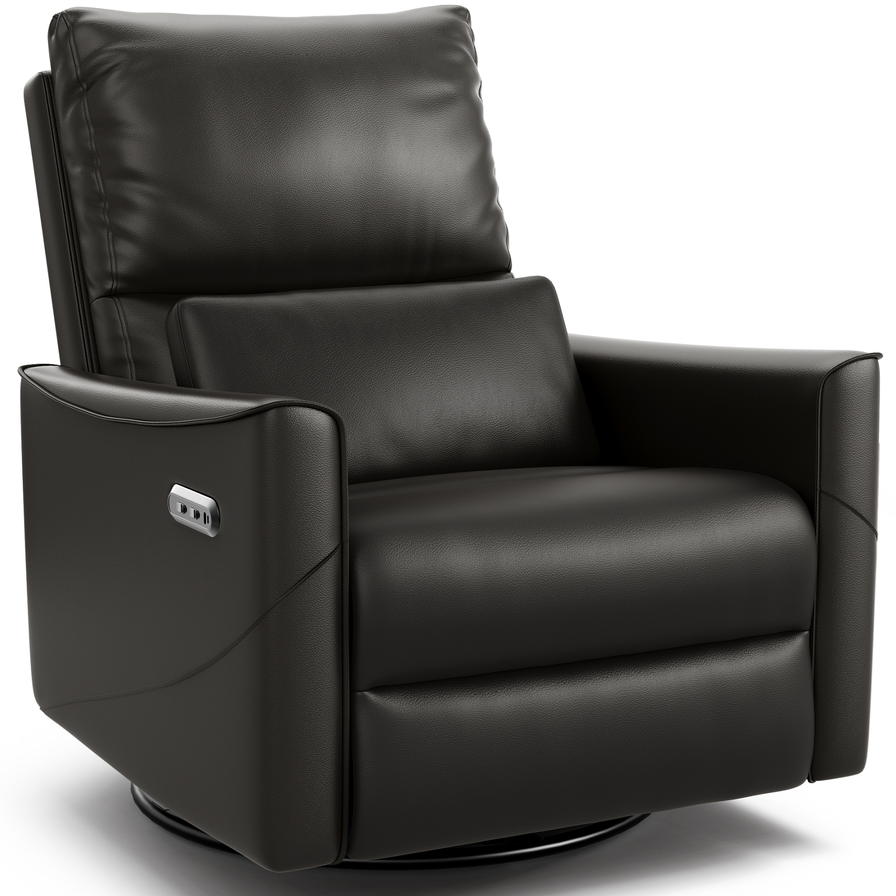 Susalt Power Swivel Rocker Recliner Chair for Adults, Upholstered Faux Leather Glider Nursery Recliner, Electric Recliner with USB Type-C Ports, for Living Room, Office