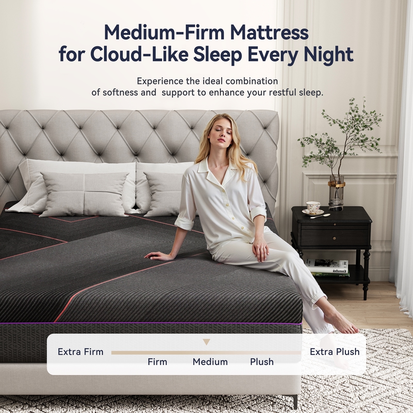 Susalt  12 inch Gel Memory Foam Mattress, Mattress in a Box, Cooling Gel Foam Mattress with Cover, Medium Firmness & CertiPUR-US