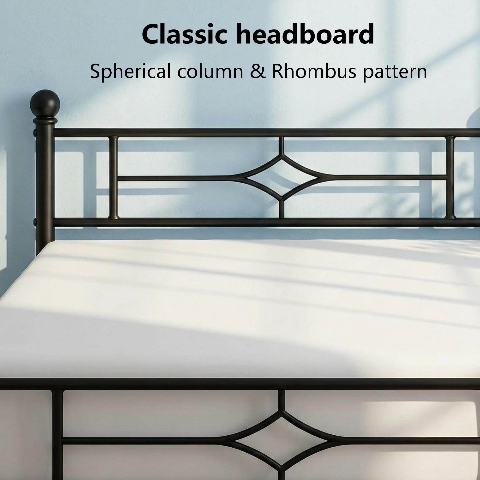 Sailvan Full Size Bed Frame, Full Platform Bed Frame with Headboard & Underbed Storage, Heavy Duty Metal Bed Full, 800lbs, Easy to Assemble, No-Noise, Black