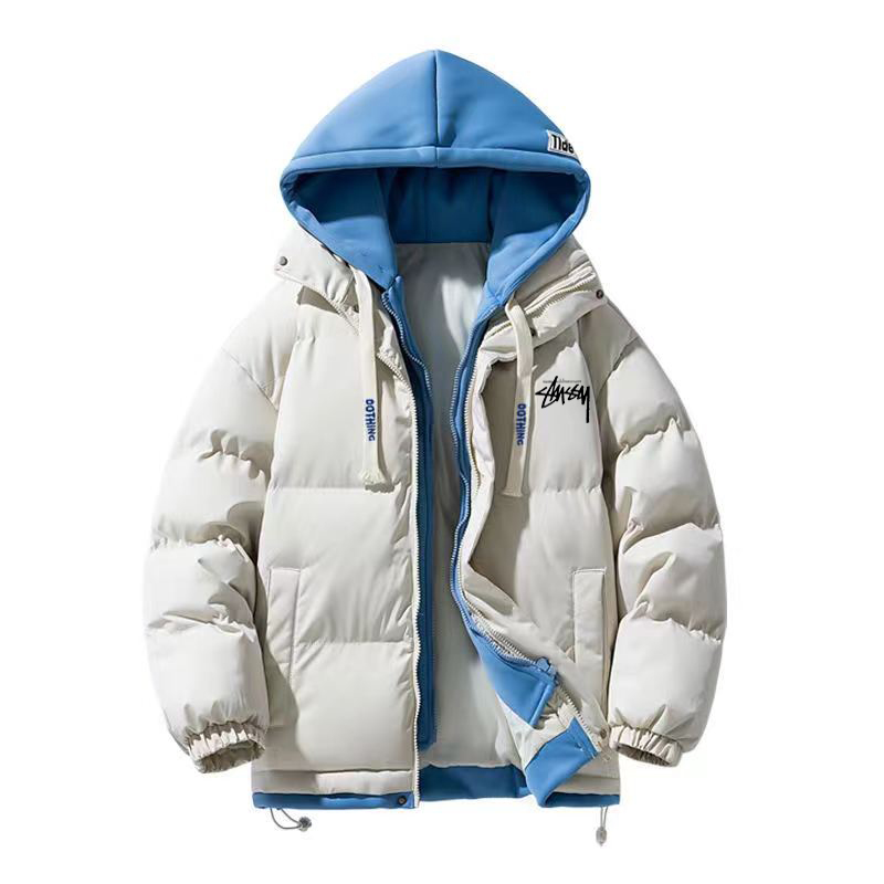 【1ヶ月限定のイベントで、価格は史上最安値！】人気STUSSY パーカー＆パンツ＆ベスト三点セットSTUSSY フード付きダウンジャケット ～防風・防水・防寒（ユニセックス）